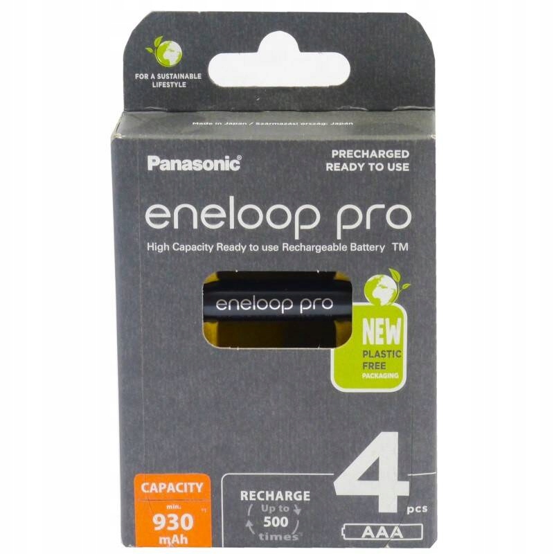 Akumulatorki eneloop pro R03/AAA 930mAh NiMH 4szt