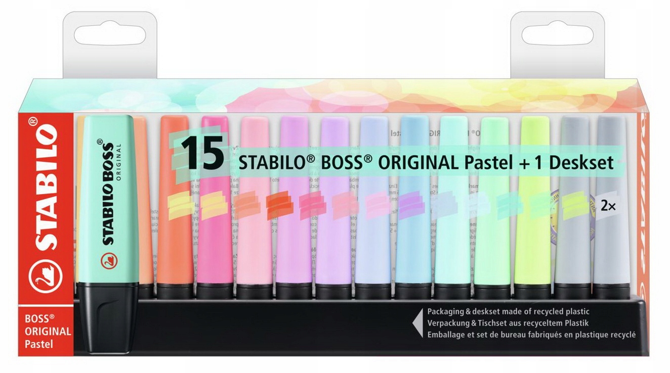 Zakreślacze Stabilo Boss Pastel (15 sztuk)