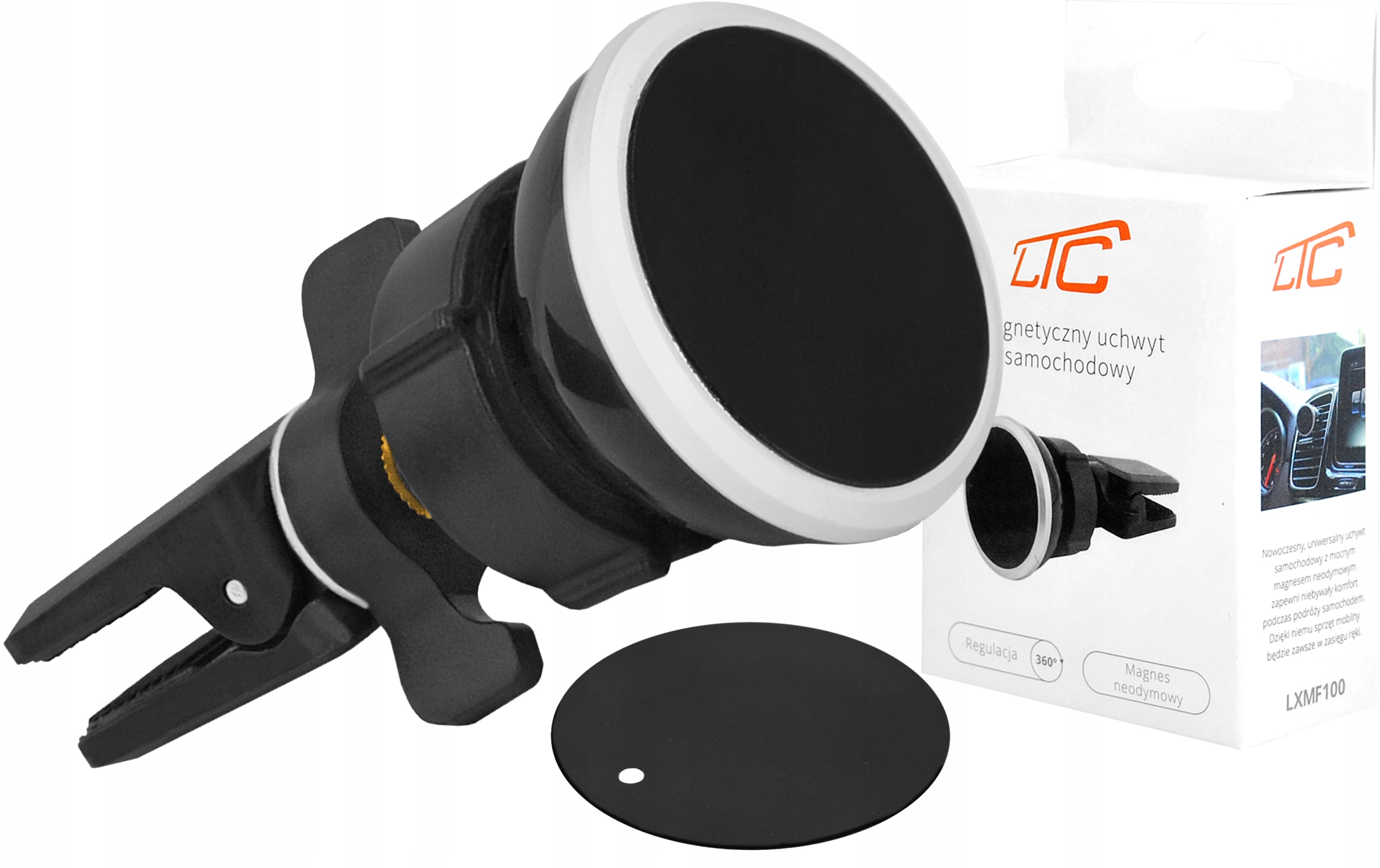 UCHWYT SAMOCHODOWY NA TELEFON MAGNETYCZNY OBROTOWY 360° REGULACJA
