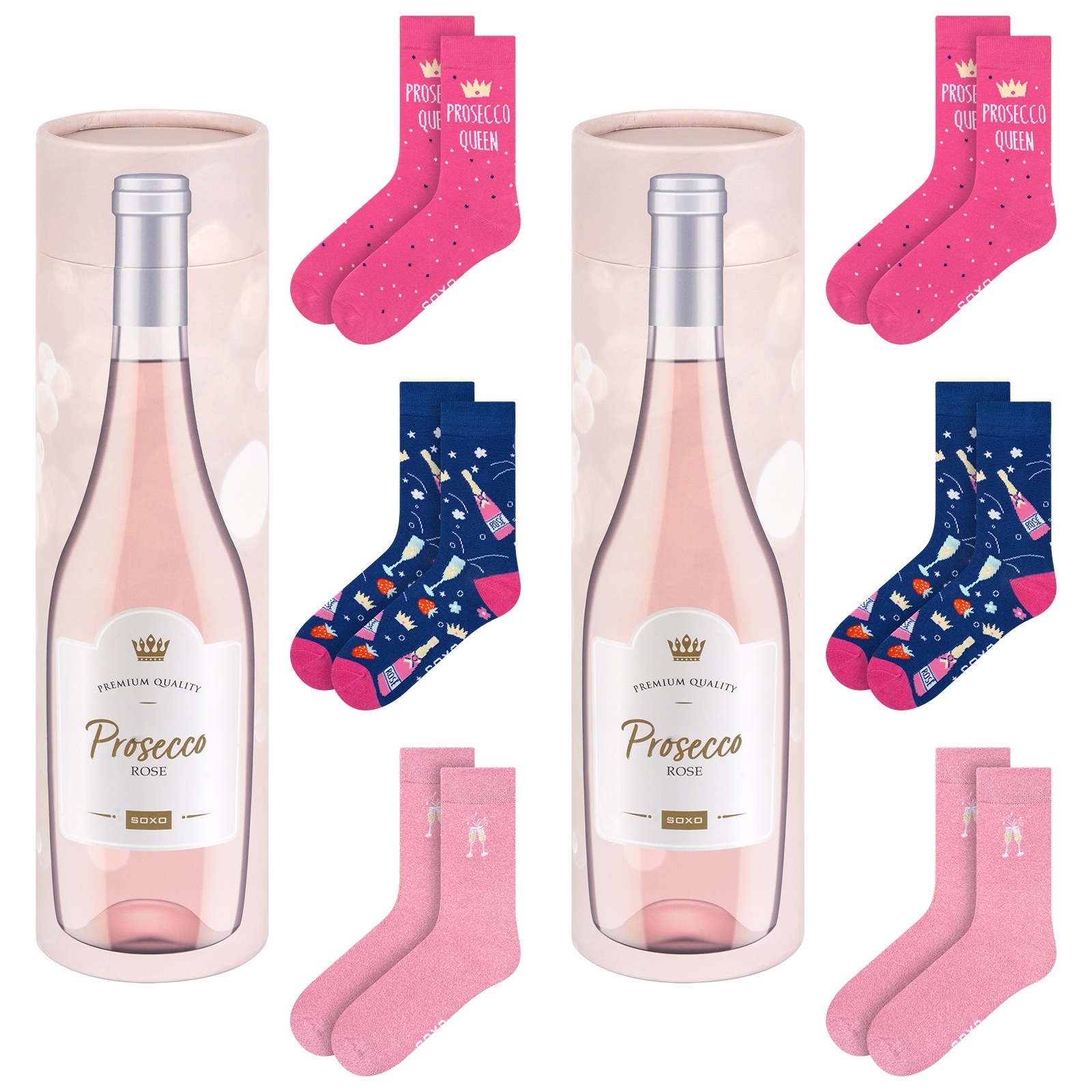 Ponožky dárek pro dívku Soxo ponožky prosecco 3pack x2