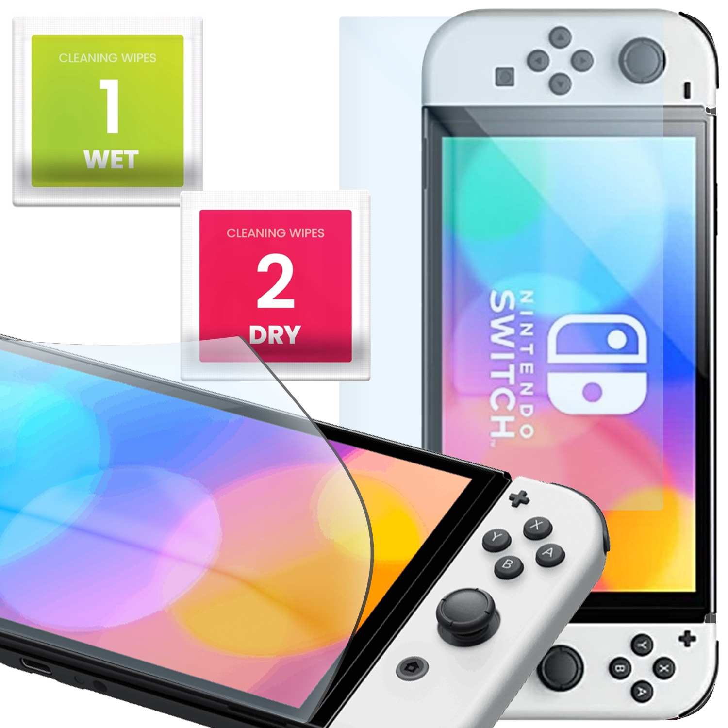 Szkło Hybrydowe Do Nintendo Switch OLED (Ochronne, Szybka 9H, Na Ekran)