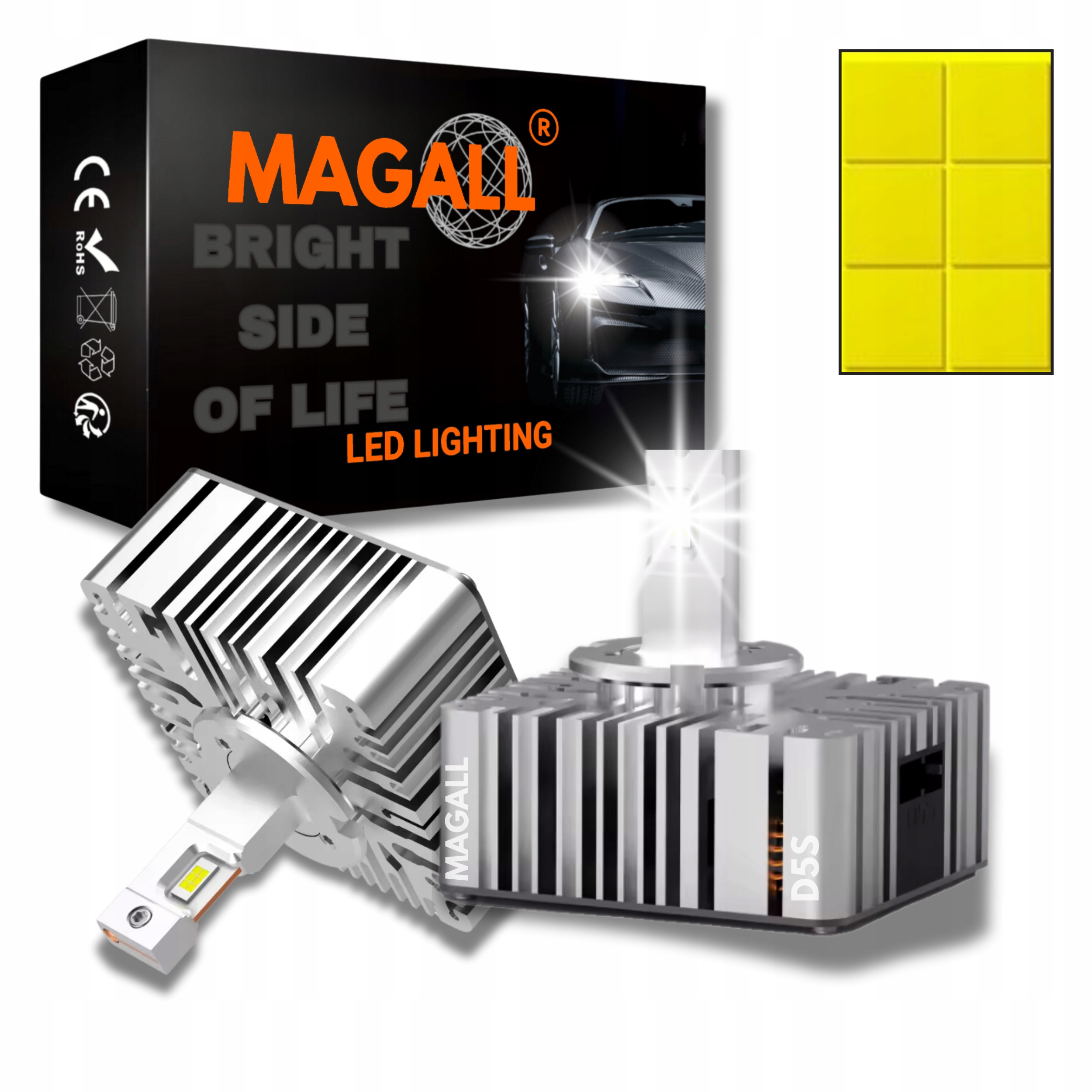 Led Žárovky D5S D5R Magall Hid-led 6500K 20000lm 70W Náhrada Xenónov