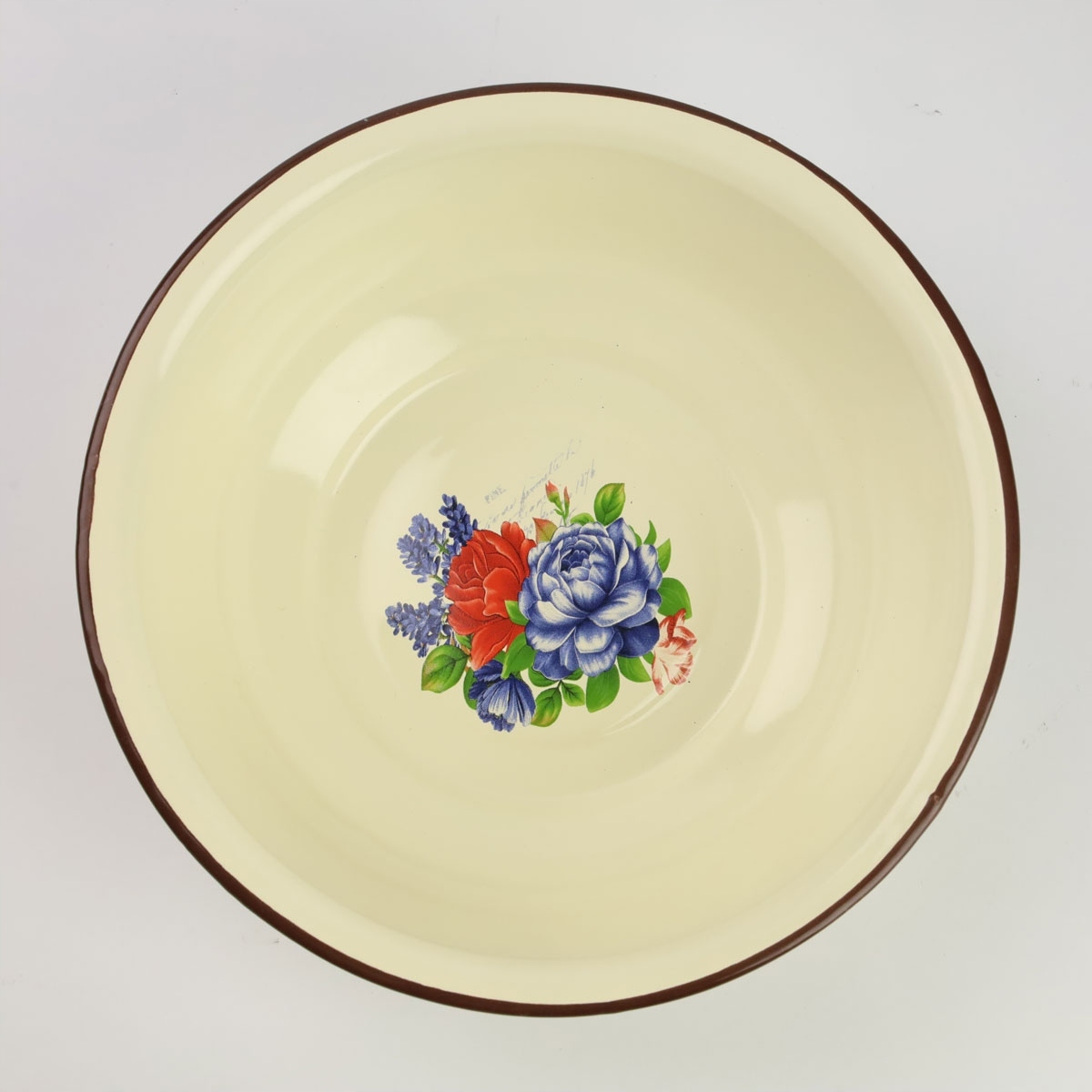 MISKA EMALIOWANA MISA 22 CM NA ZUPĘ OWOCE WARZYWA WZÓR KWIATY