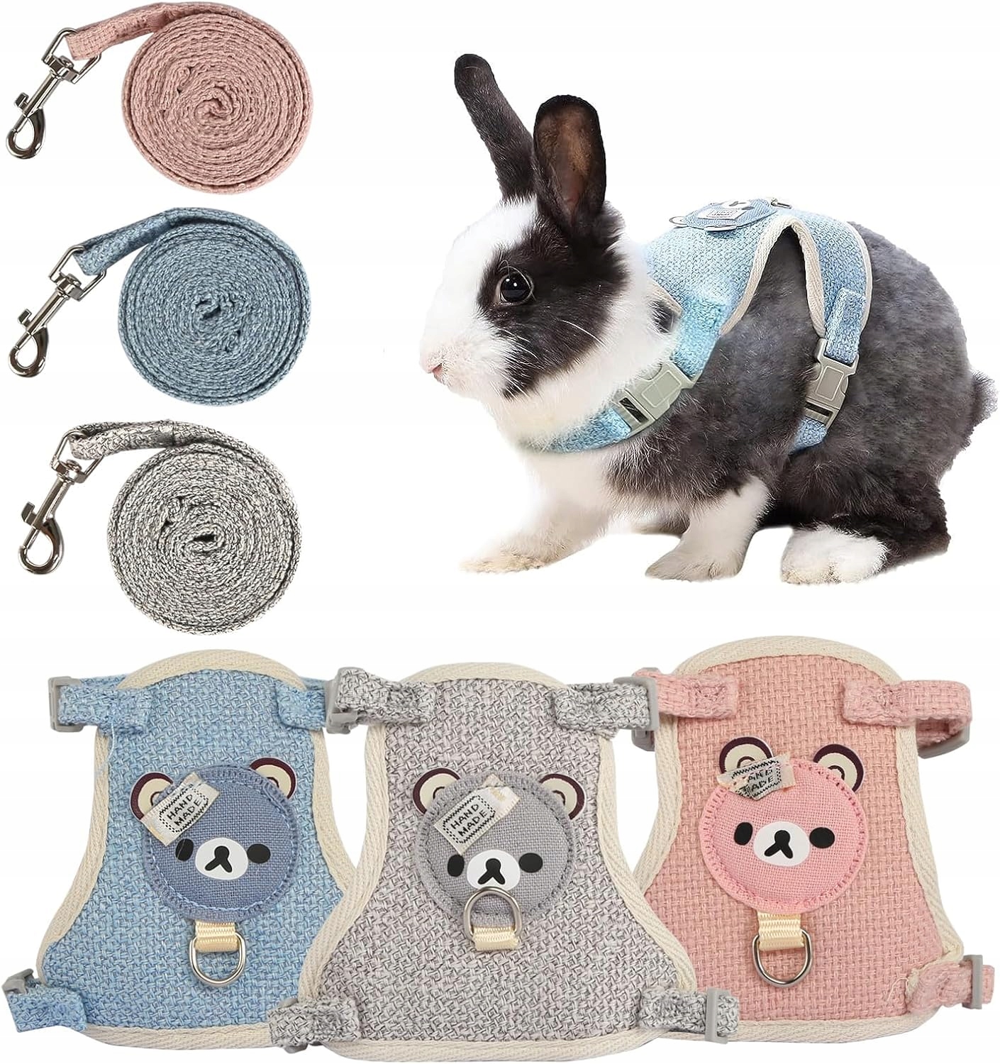 Levně Vodítko Postroj Pro Malého Králíka, Procházkový, Nastavitelný Pro Kočky, 120 CM
