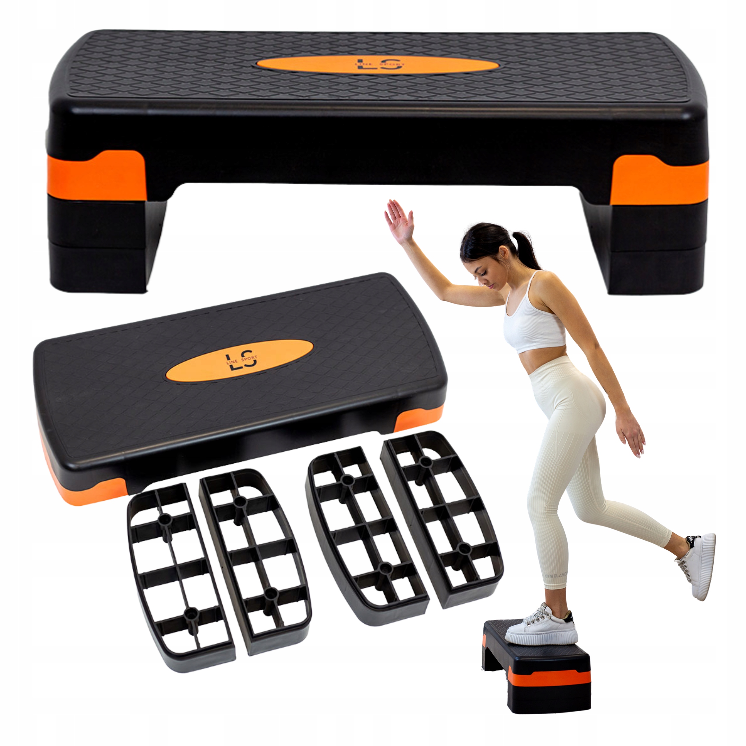 Stepper do Ćwiczeń Line Sport 3-Stopniowy z Regulacją Wysokości Wytrzymały