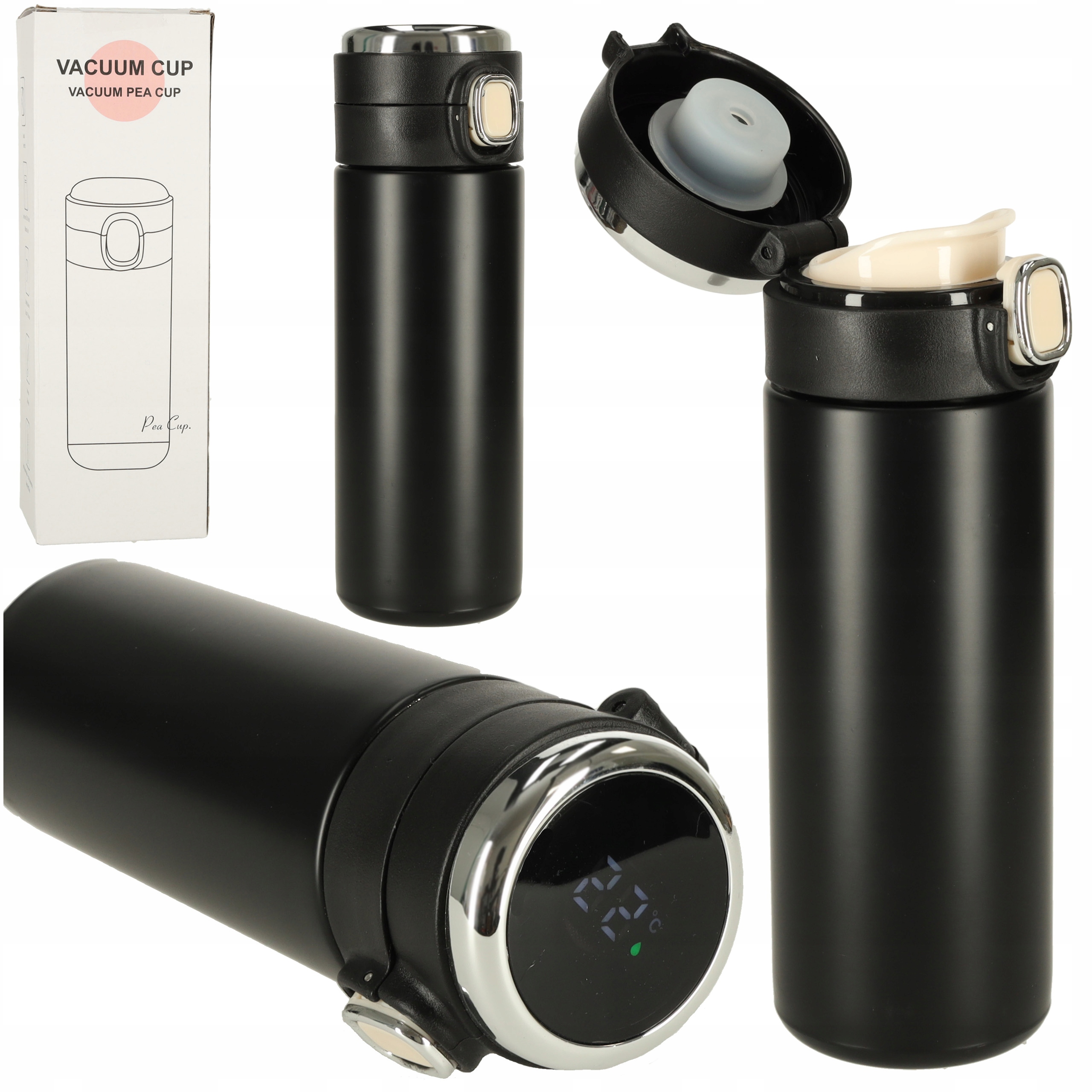 KUBEK TERMICZNY TERMOS LED NA KAWĘ HERBATĘ Z WYŚWIETLACZEM DO SAMOCHODU Rodzaj kubek termiczny