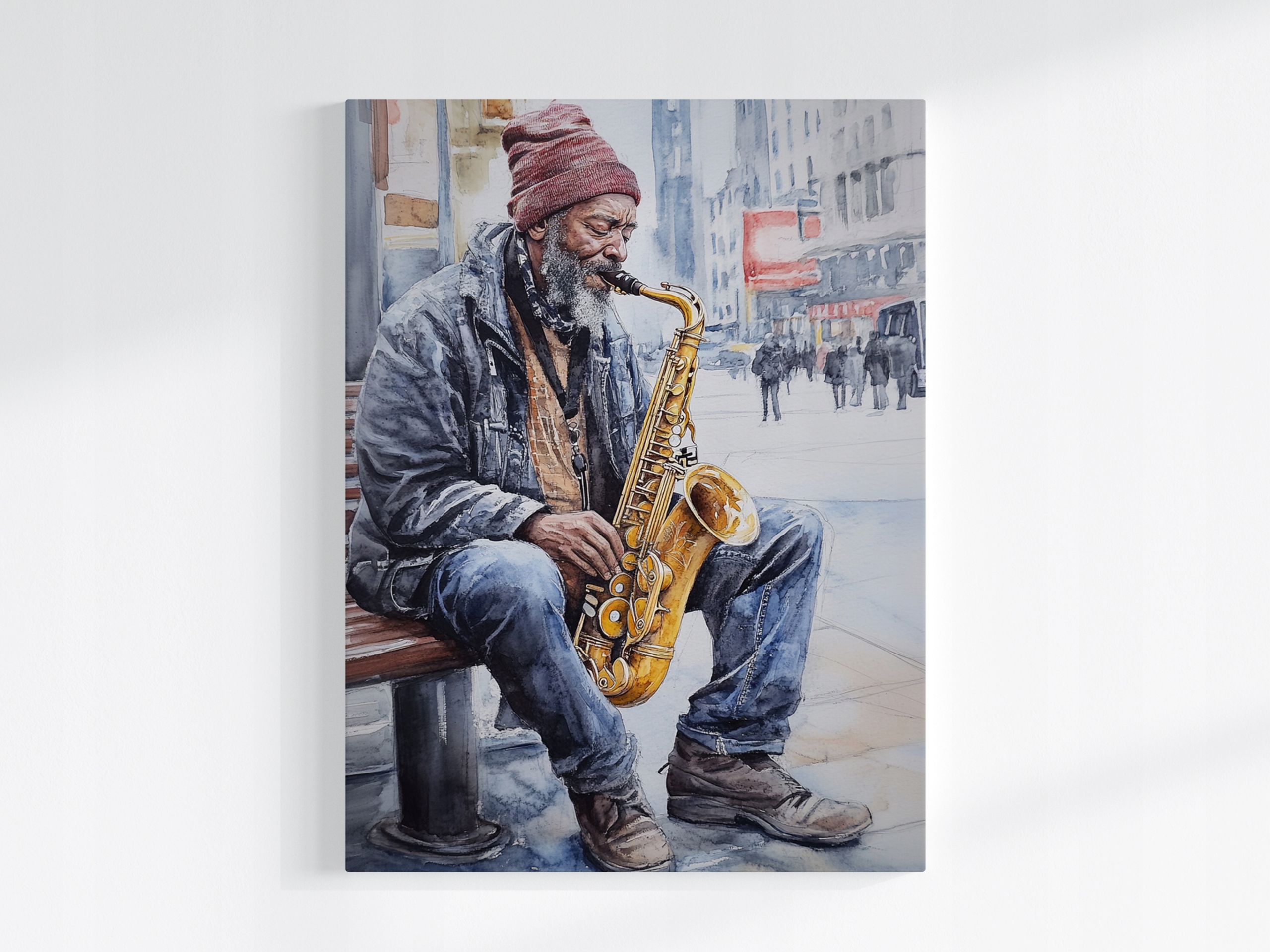 Obraz Na Plátně Canvas Muž Hudba Saxofon Ulice Město Nyc 60x80