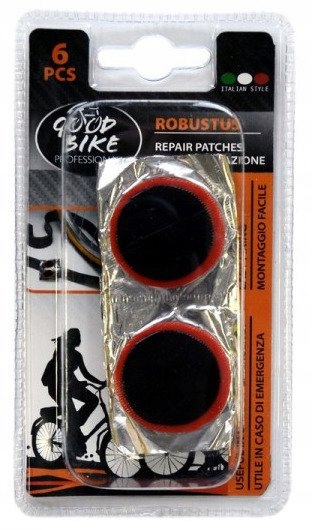Zestaw łatek do dętek rowerowych Robustus 6szt Ø30mm na klej
