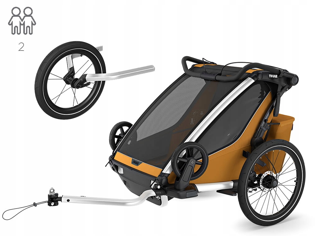 Thule Chariot Sport 2 Double Jog Kit dvojitý přívěs na kolo se zes