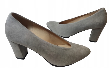 Polobotky sloupek semišová kůže Vanessa 1242 šedá r37