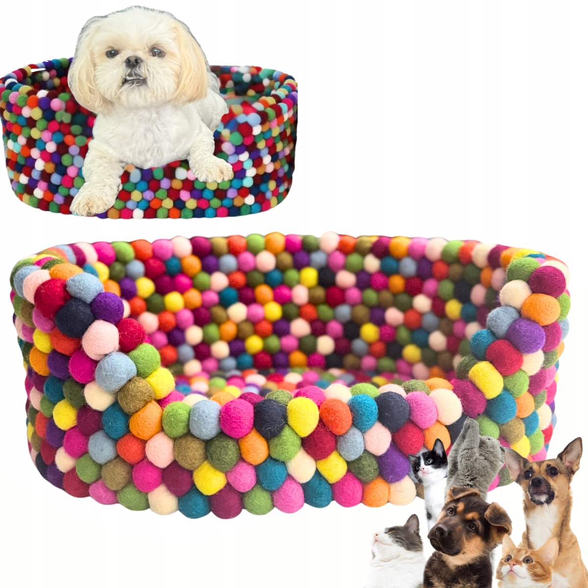 Levně ruční výroba plstěná pelíšek z novozélandské ovčí vlny z Nepálu