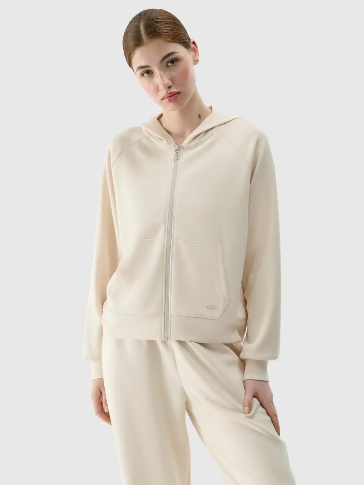 Dámská tepláková mikina 4F se zipem 4F WSS25TSWSF1577 béžová