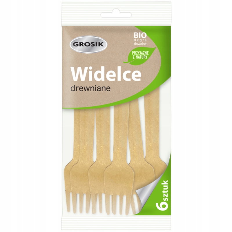 

Grosik Widelce Drewniane Biodegradowalne 6 Sztuk