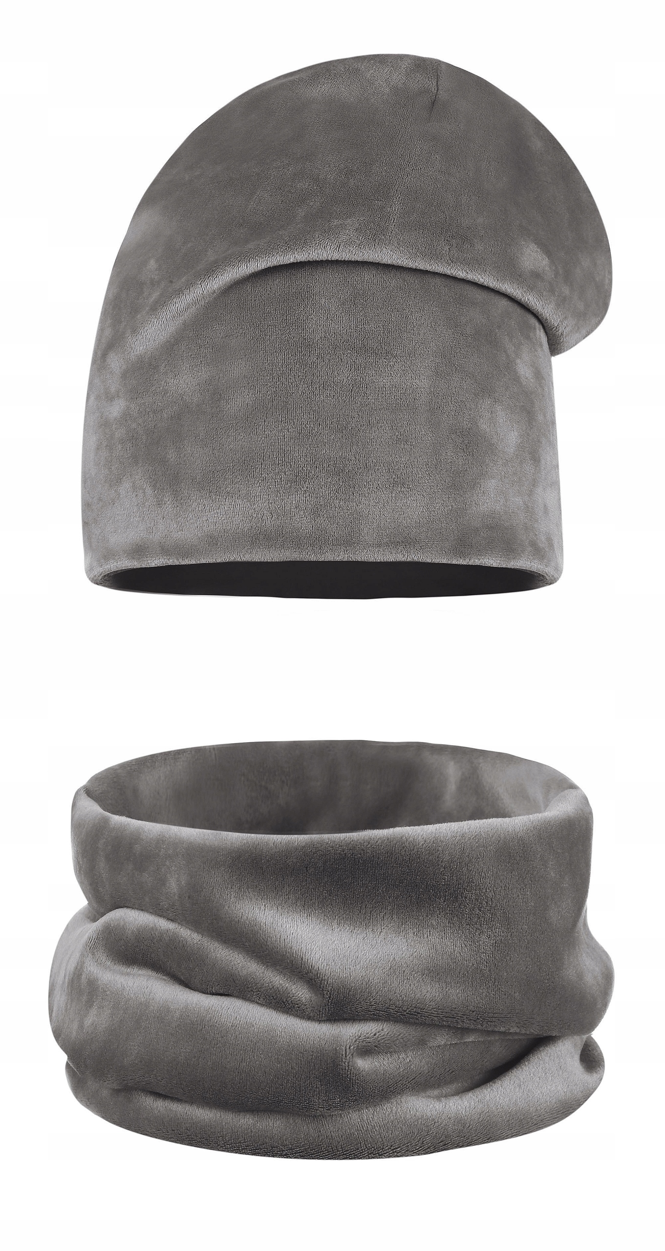 

Komplet Czapka Beanie Tuba Komin Welurowy Aksamit