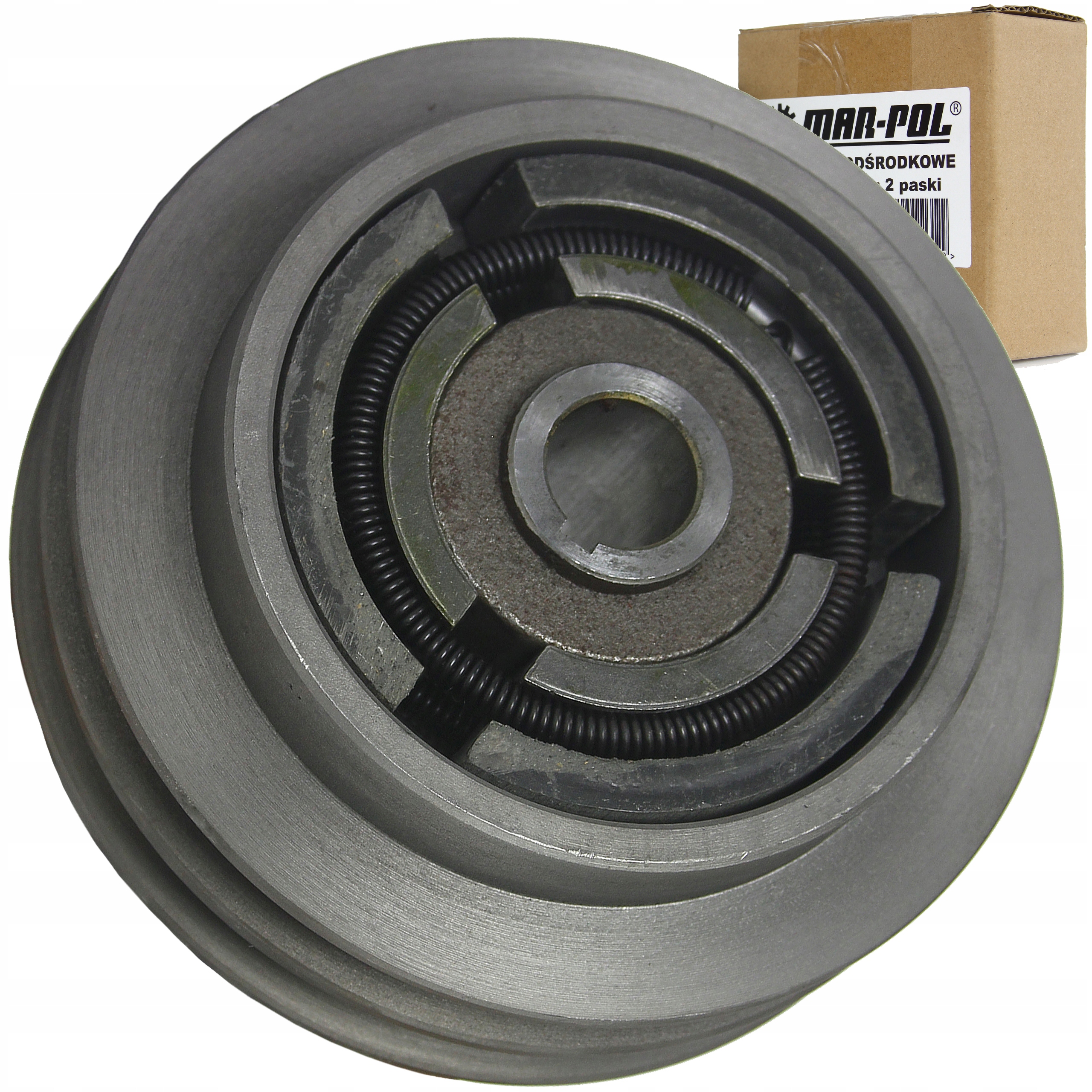 Sprzęgło Odśrodkowe Zagęszczarki Wałek 20mm 2xPASEK 12mm 135x20x12mm