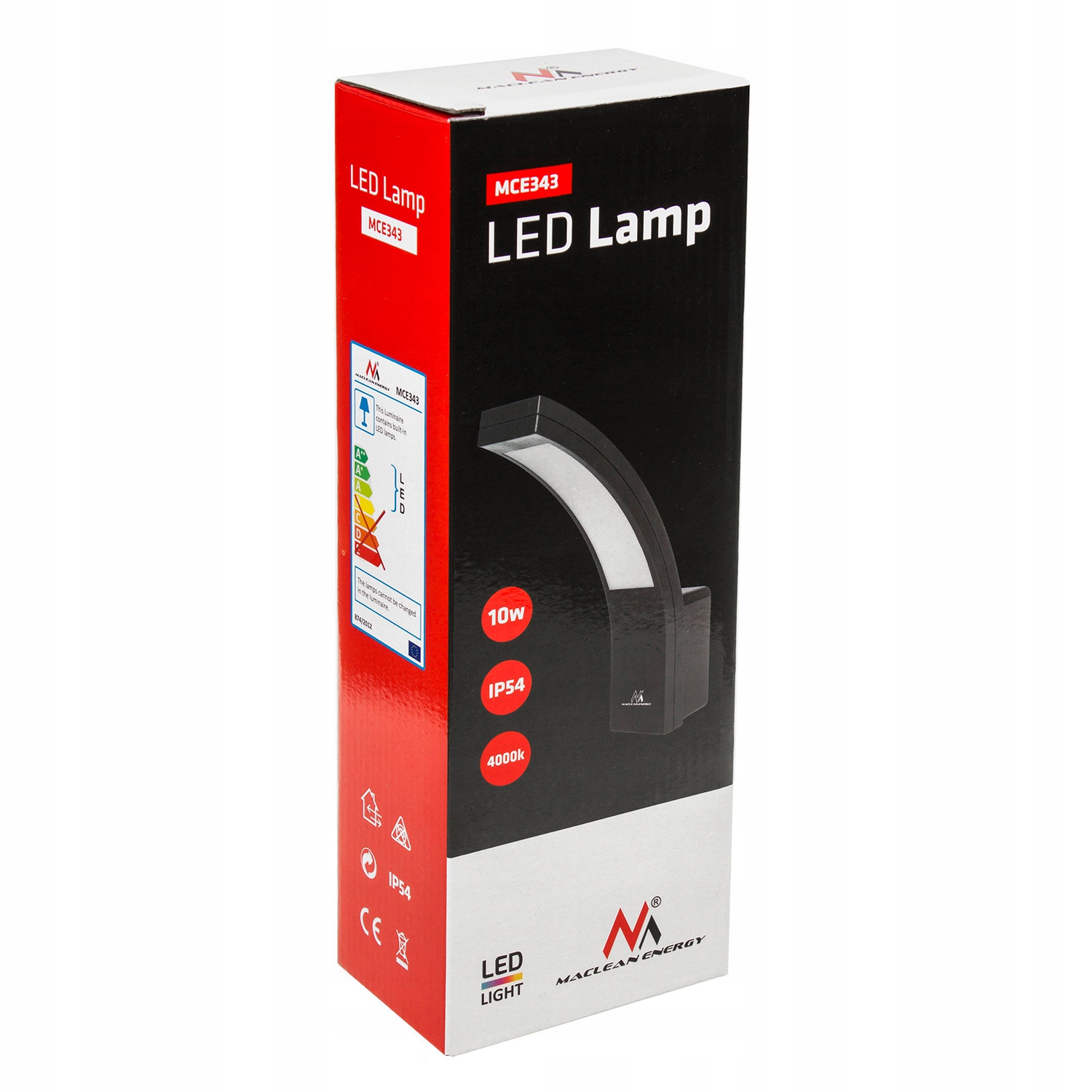 Lampa ścienna elewacyjna zewnętrzna LED IP54 10W czarna Maclean MCE343 B Kształt nieregularny