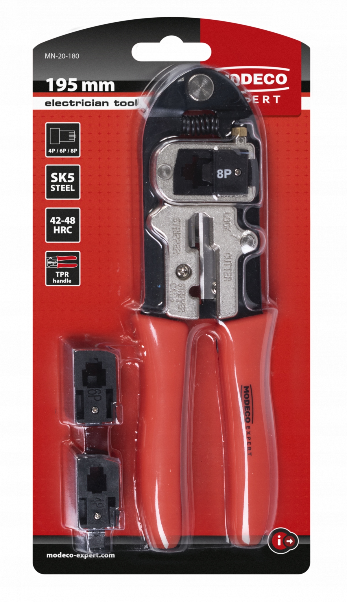 Szczypce Do Zaciskania Złączy Modularnych 8P 6P 4P Modeco MN-20-180