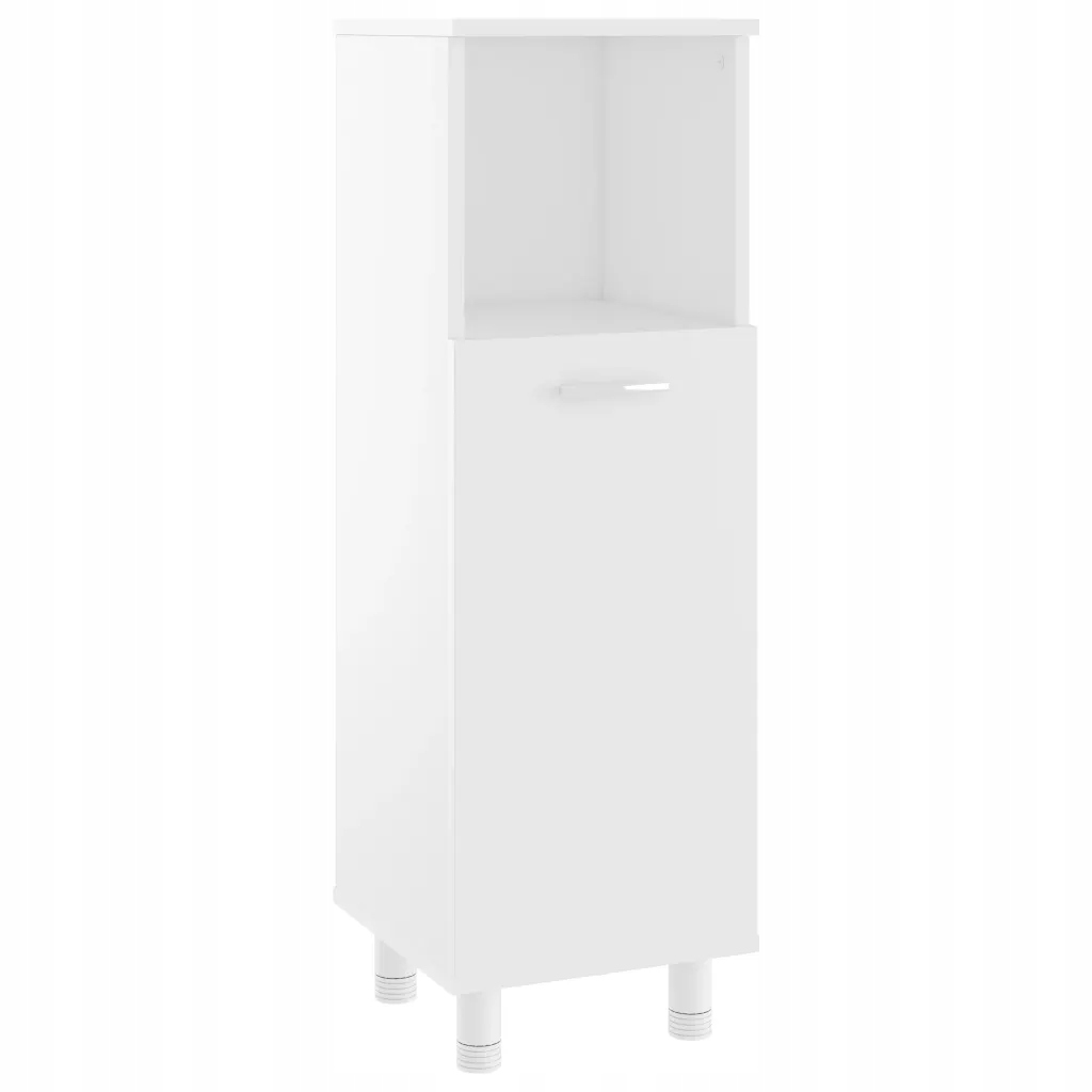 Elegantní koupelnová skříňka se 3 přihrádkami, bílá, 30x30x95 cm