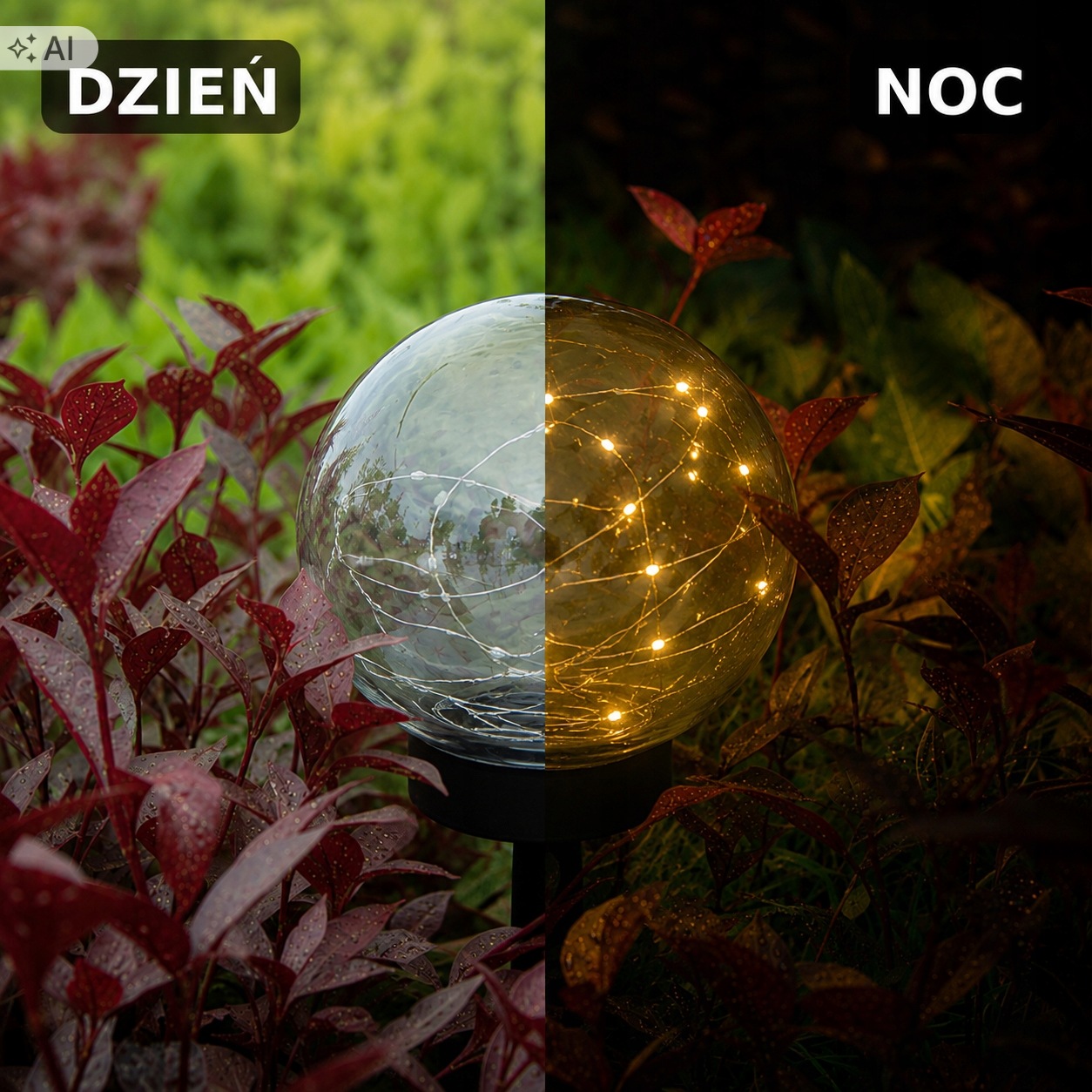Lampki solarne kule 8 szt 34 cm wbijane ogrodowe 6 LED czujnik zmierzchu