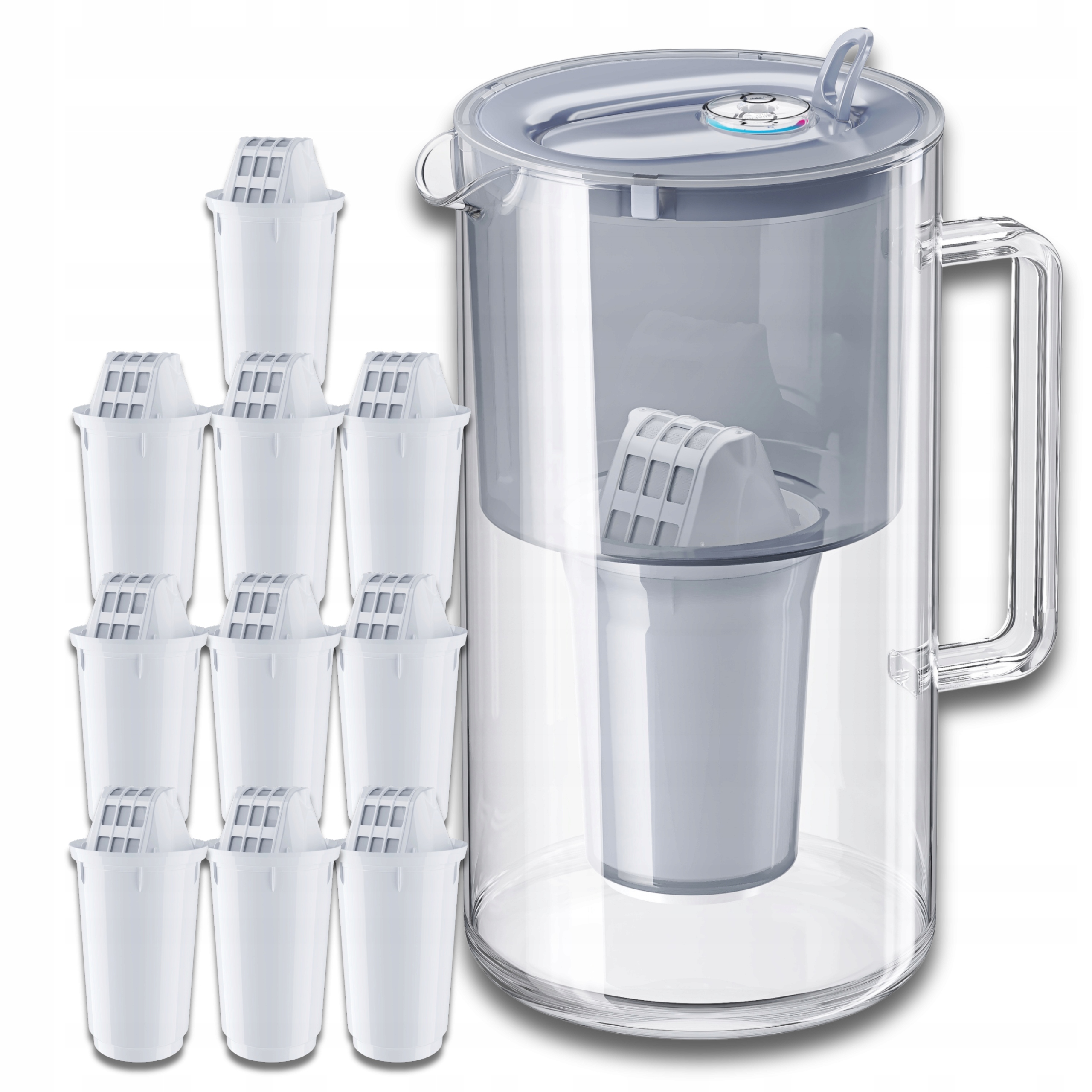 Filtrační konvice skleněná Aquaphor Nord 2,5 l 10 náplní A5 (350 l), šedá