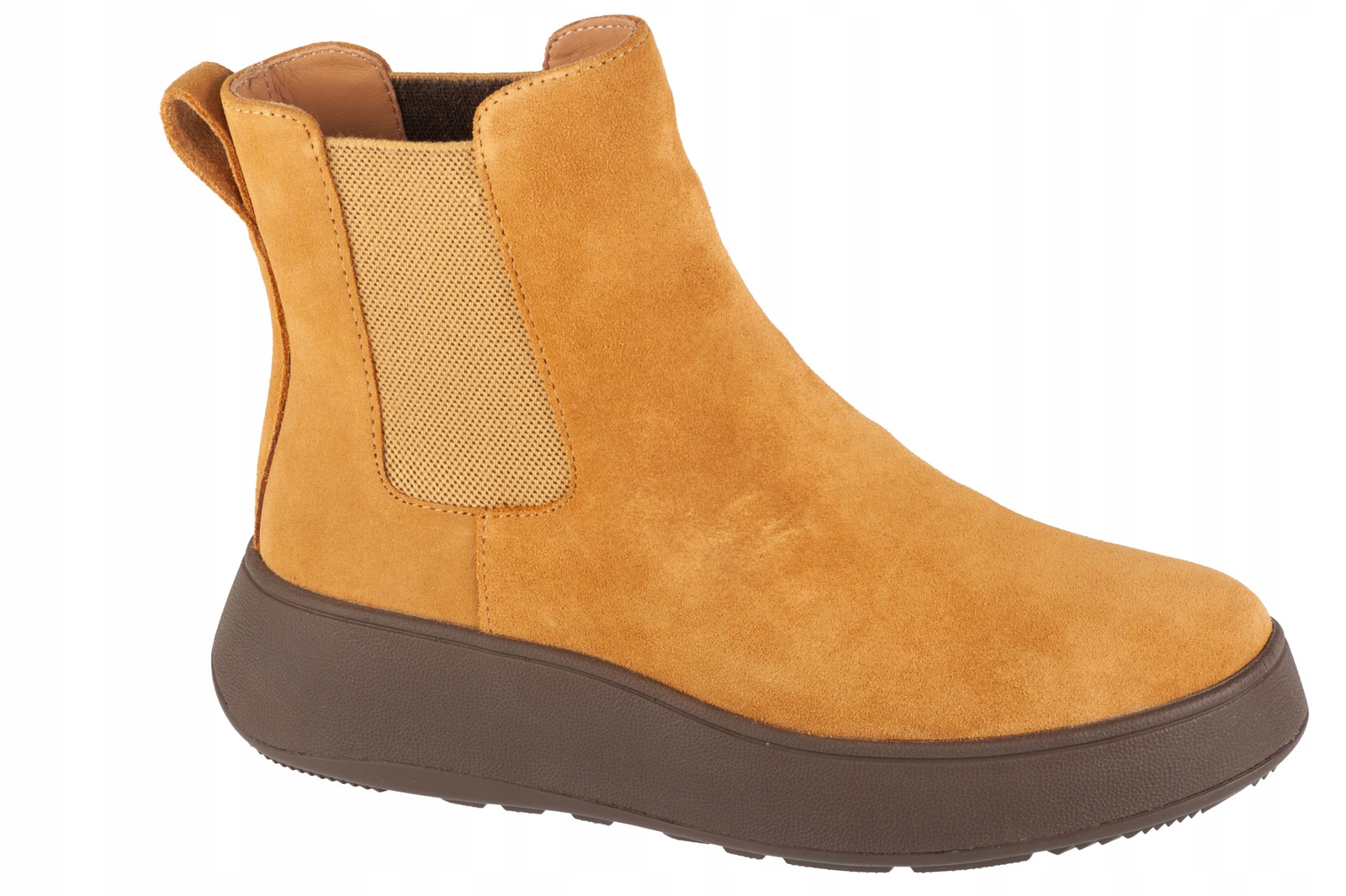 Fitflop F-mode [36] Dámské kotníkové boty z broušené kůže hnědé