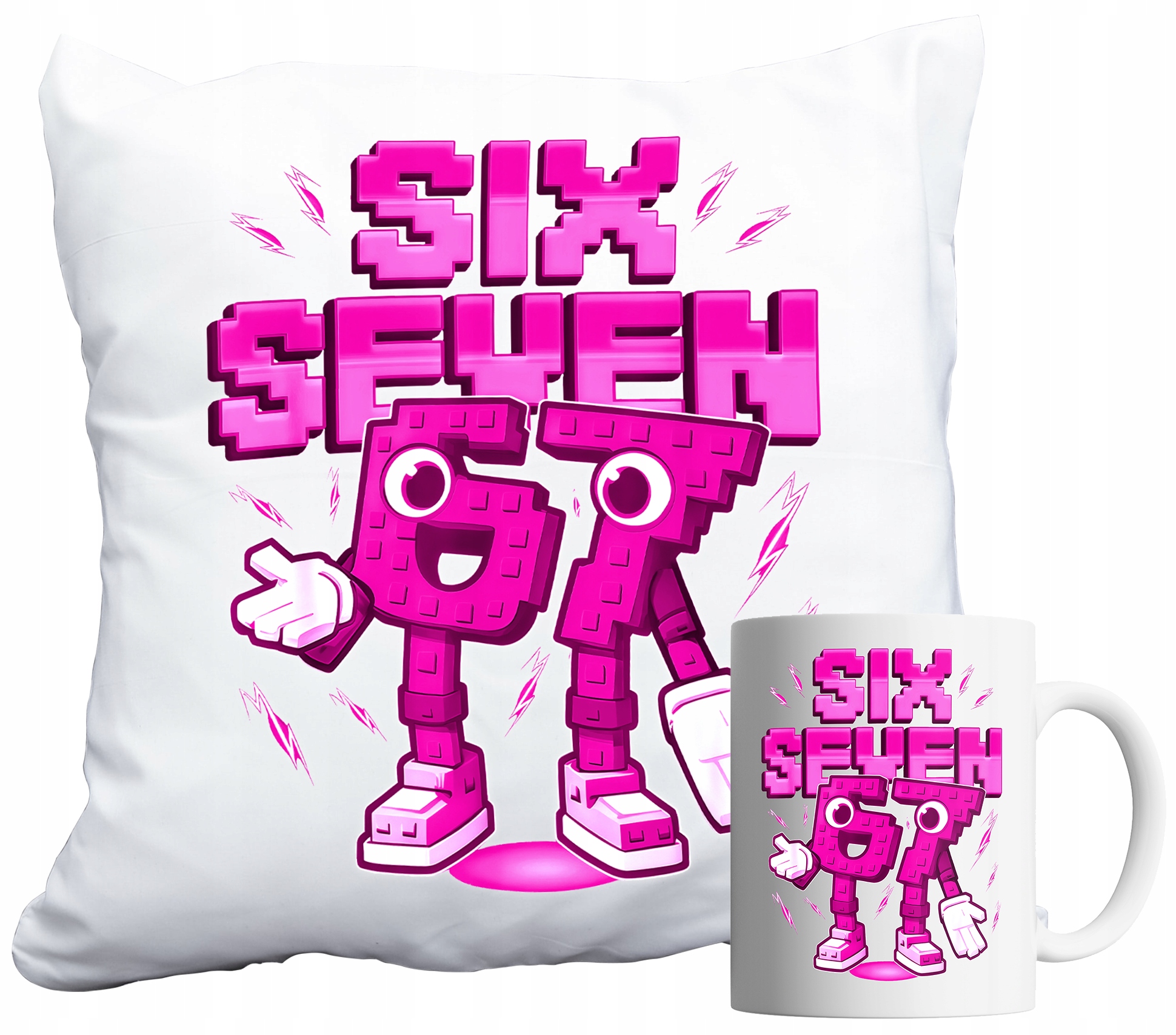 Set Hrnek A Polštář Six Seven 67 Steal A Brain Rot Dárek Jméno