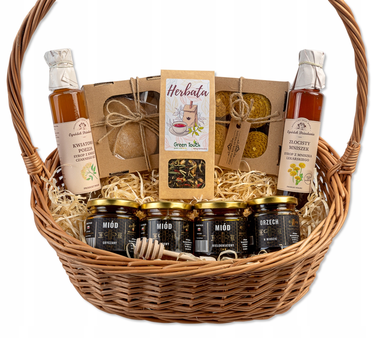 Dárkový Košík zavařeniny sada čajových medů