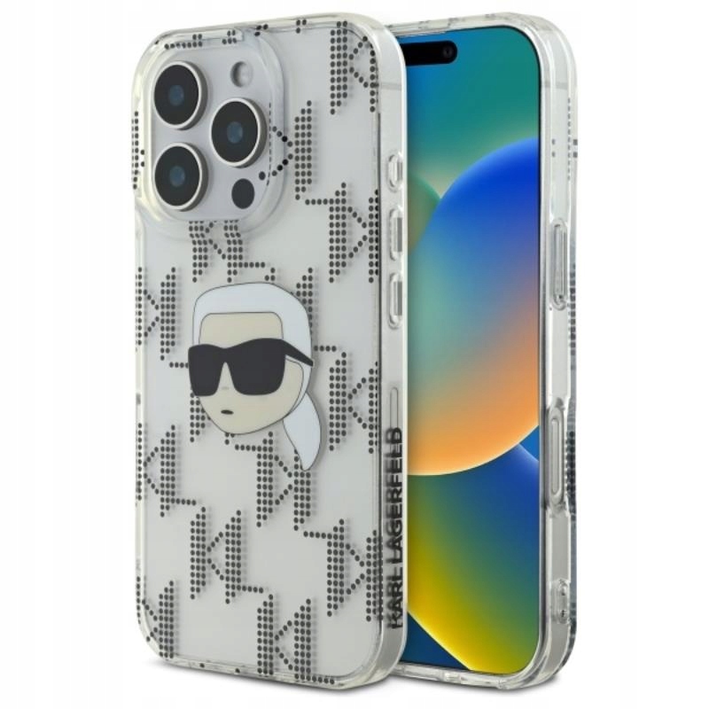 Karl Lagerfeld IML Karl Head Etui iPhone 16 Pro Max MagSafe przezroczyste