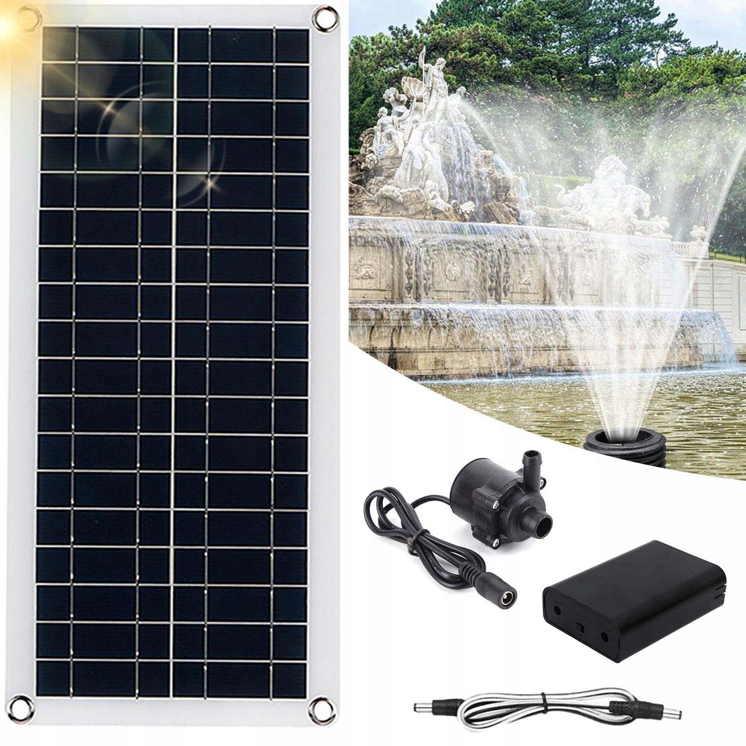 Pływająca Pompa Solarna 50W Do Wody Ogrodu Stawu I Akwarium