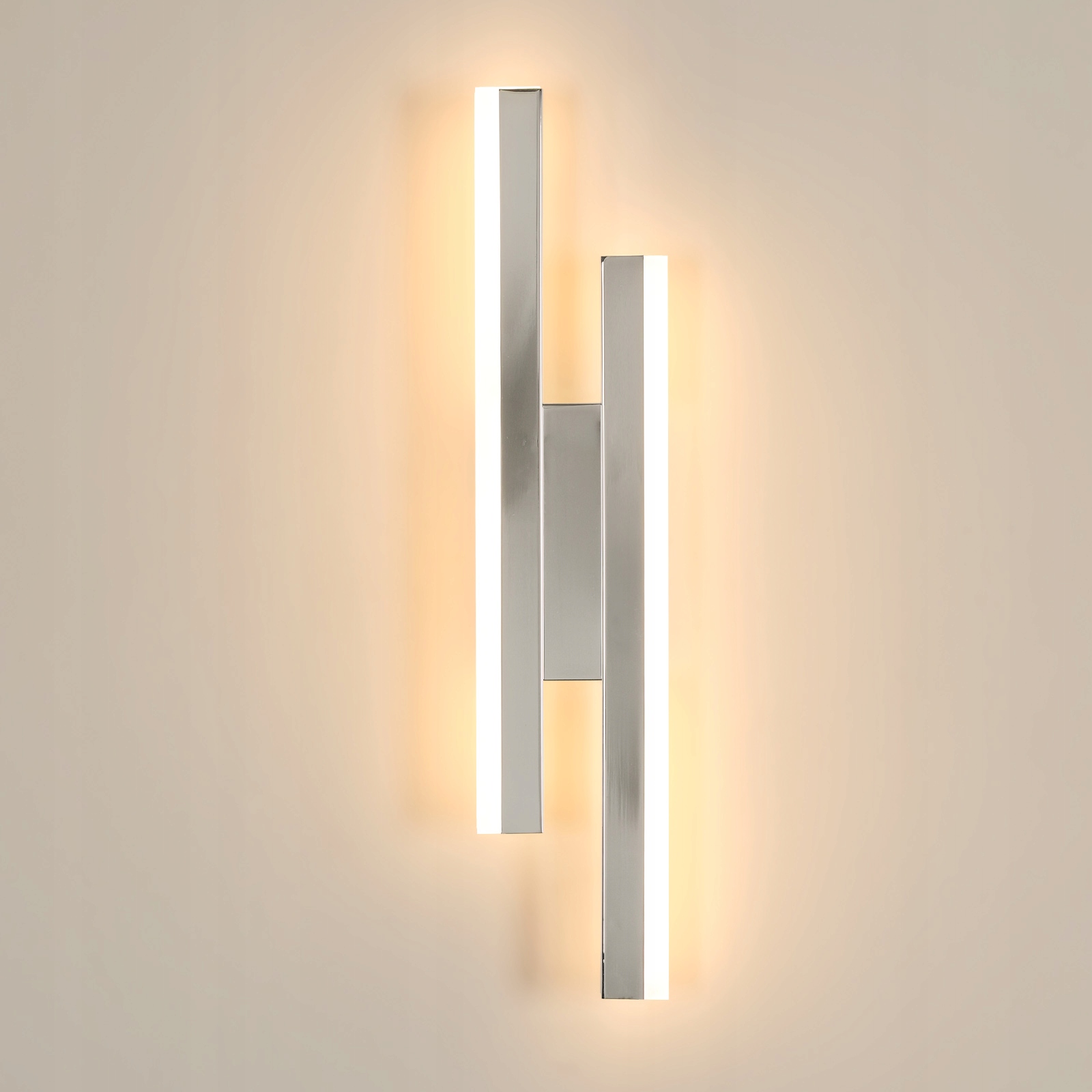 Ściemnialna Lampa Liniowa Scienna Led Kinkiet Chrom Nowoczesna Do Salonu