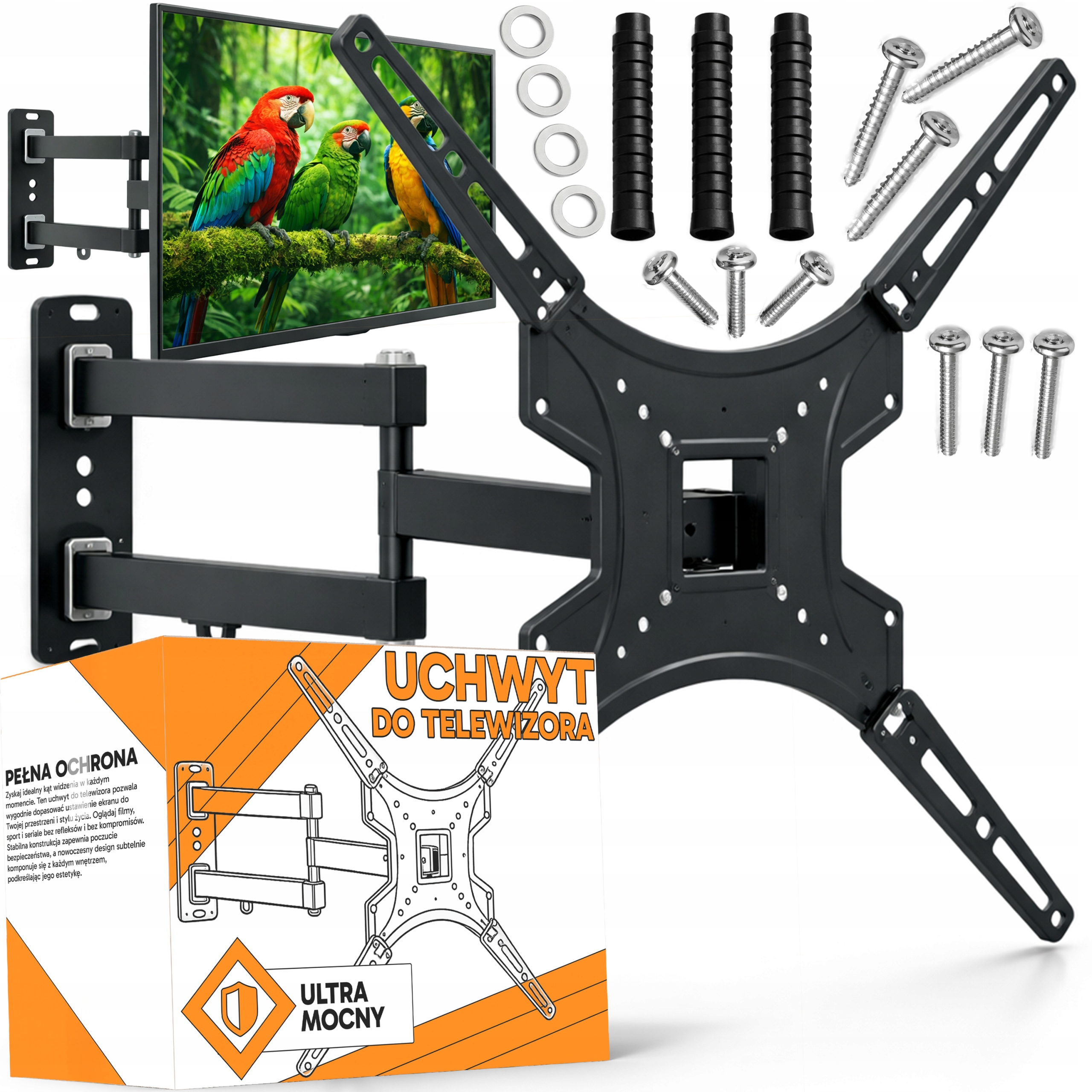 Obrotowy Uchwyt Do Telewizora Monitora Tv Wieszak Mocny LCD XL 32"- 55"