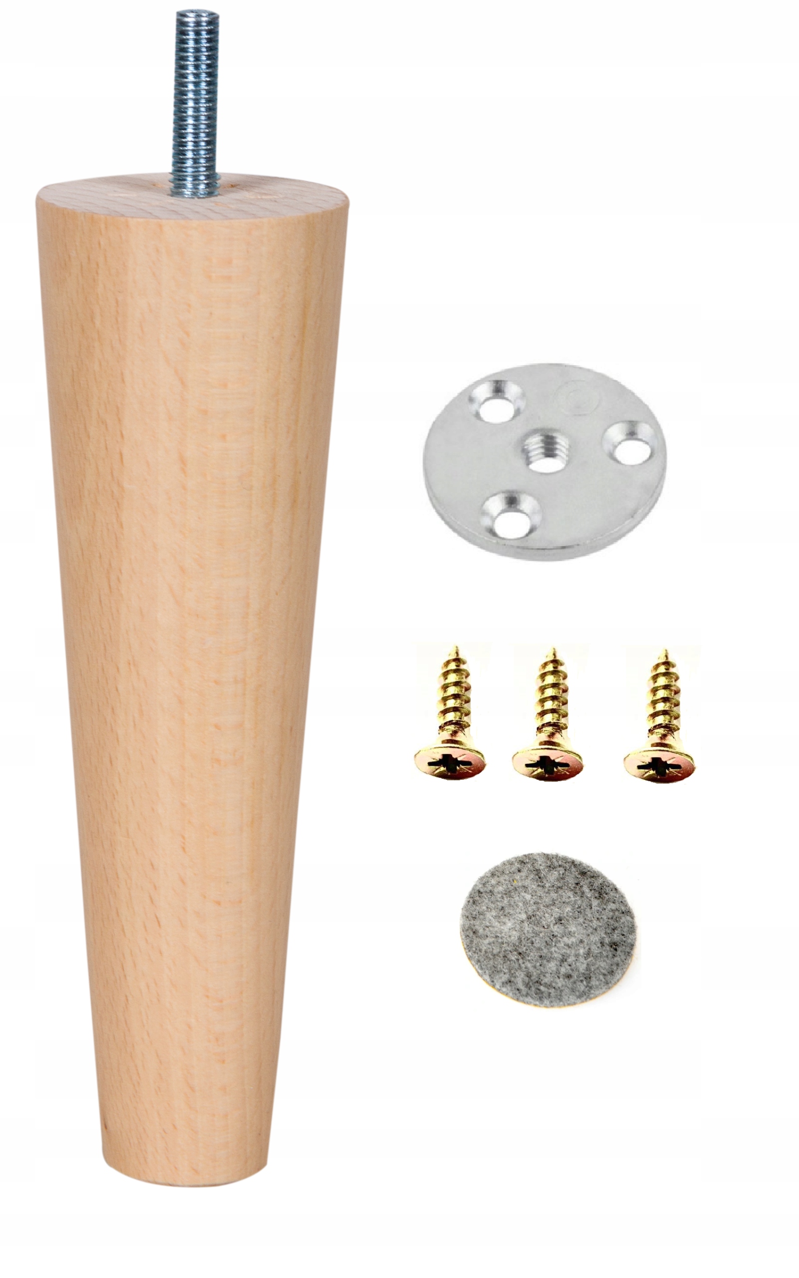 

Nogi Nóżki Drewniane Jasny Buk Wys 15CM Zestaw