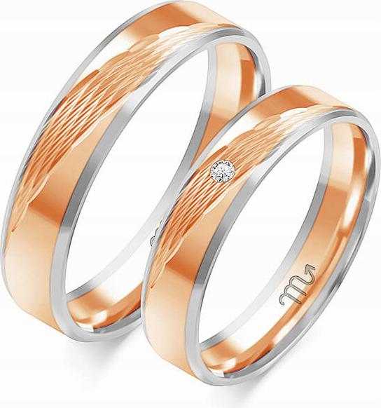 Růžové zlato, moderní snubní prsteny 14K 585 r 8 9 10, módní svatební kolekce