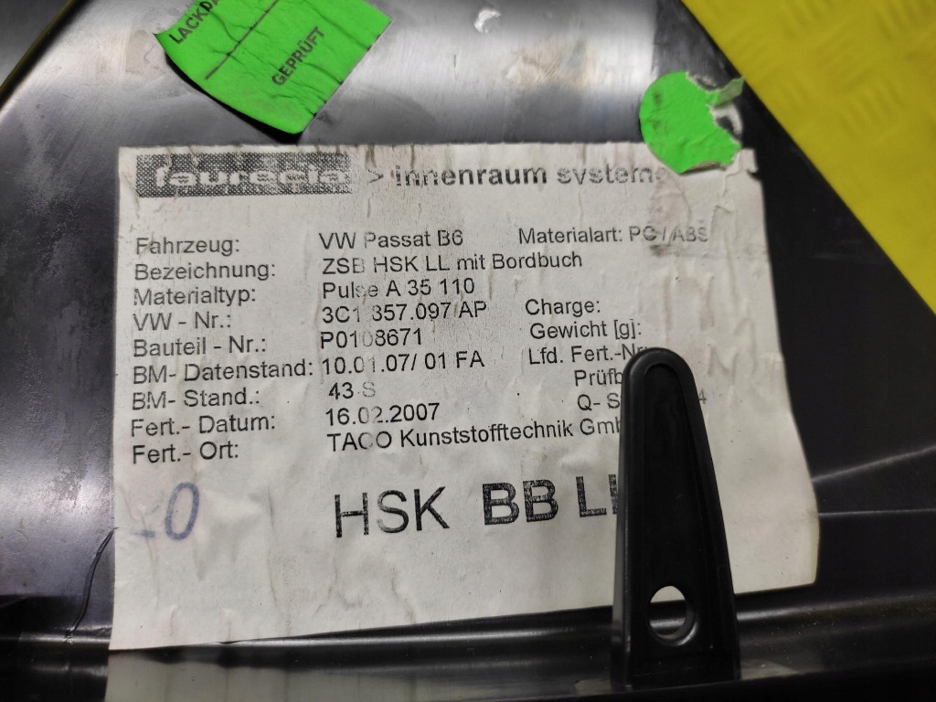 VW PASSAT B6 Handschuhfach des Beifahrers 3C1857114