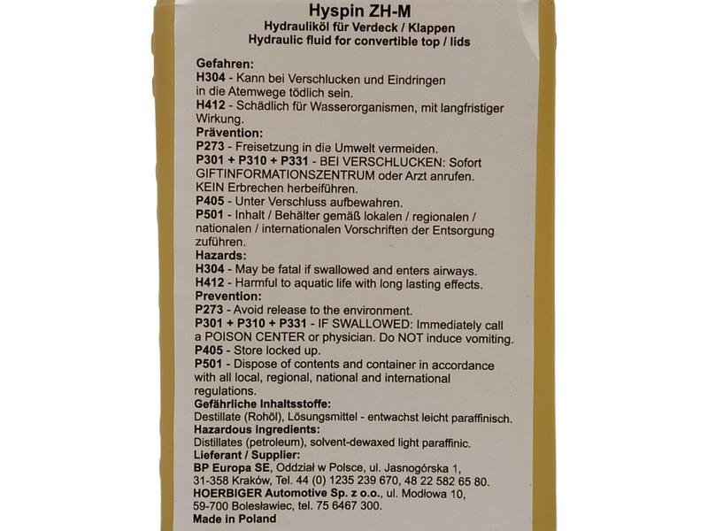 OE BMW OLEJ DO SKŁADANEGO DACHU CABRIO 250ML Typ samochodu Samochody osobowe