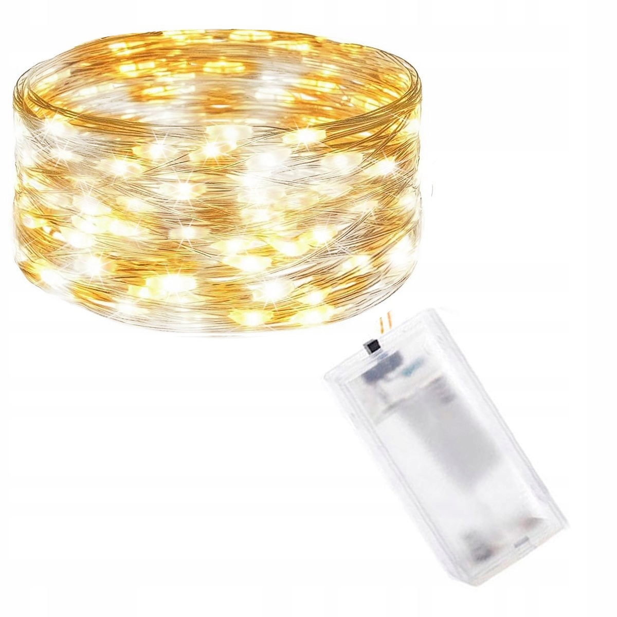 LAMPKI DRUCIKI 20LED CIEPŁE ZIMNE BIAŁE ŚWIATEŁKA MIRKO ŻYŁKI NA BATERIE