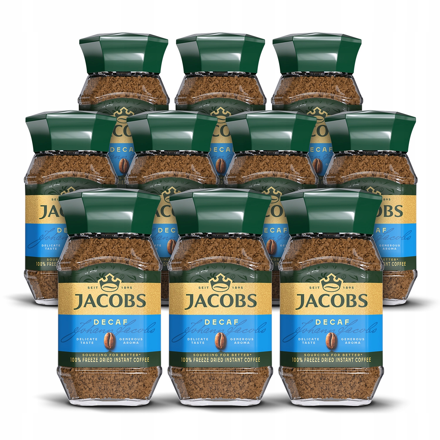 Zestaw kawa bezkofeinowa rozpuszczalna Jacobs Decaf 10x 100g