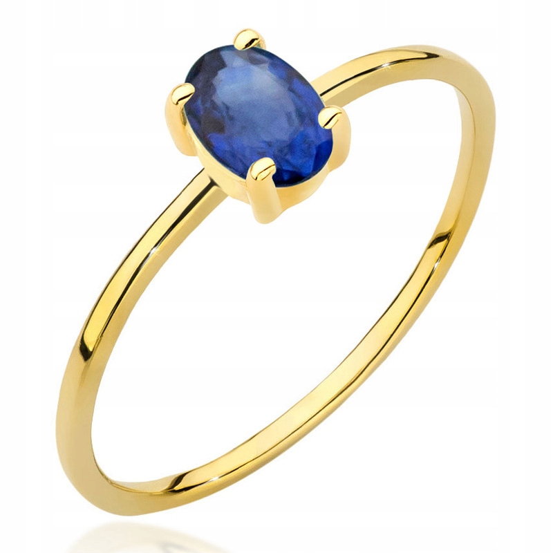 Piękny Złoty Pierścionek 585 z Szafirem 0,70ct 14k