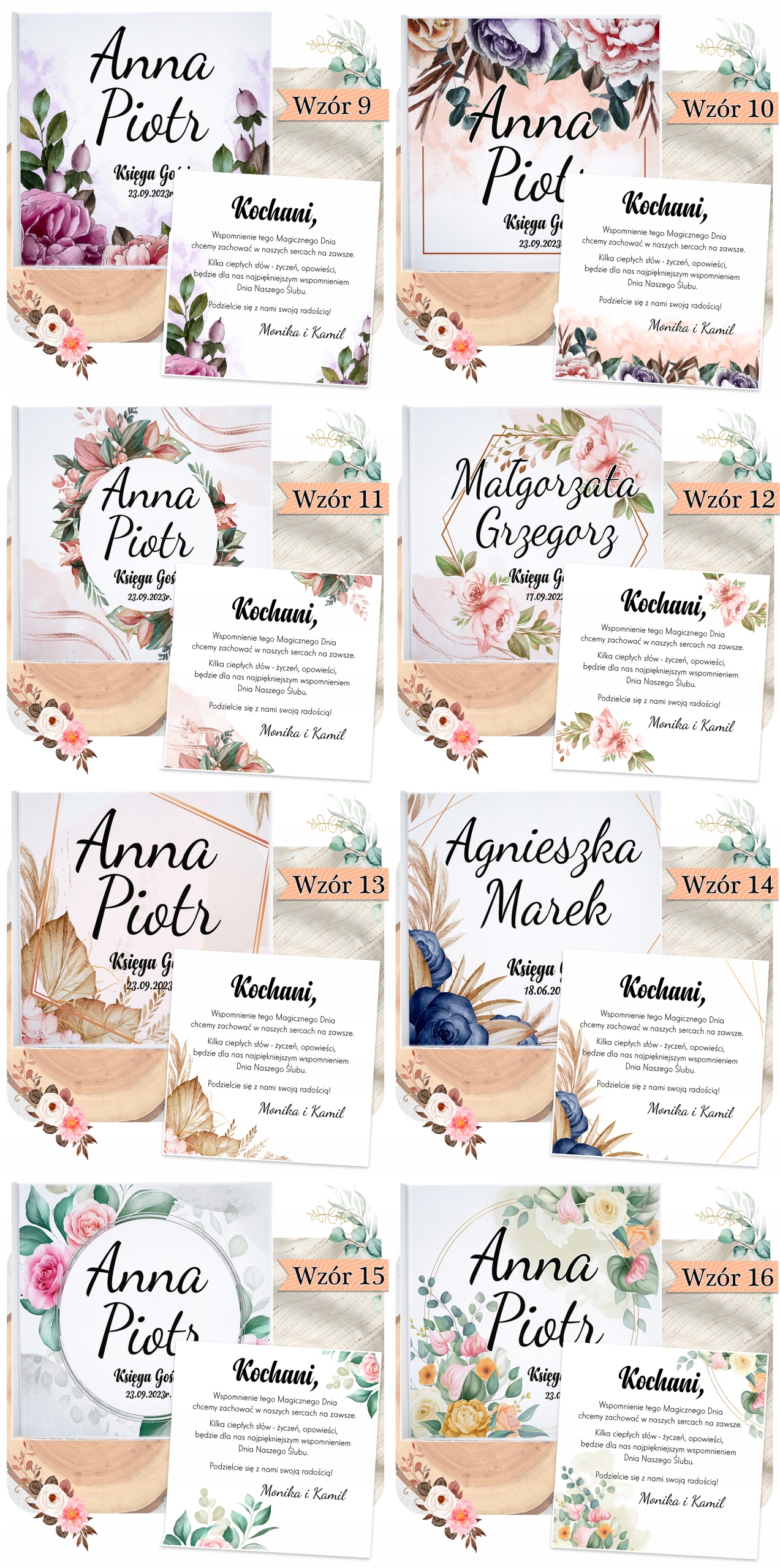 KSIĘGA GOŚCI NA ŚLUB WESELE KWADRAT ANKIETY MIX Rodzaj księgi