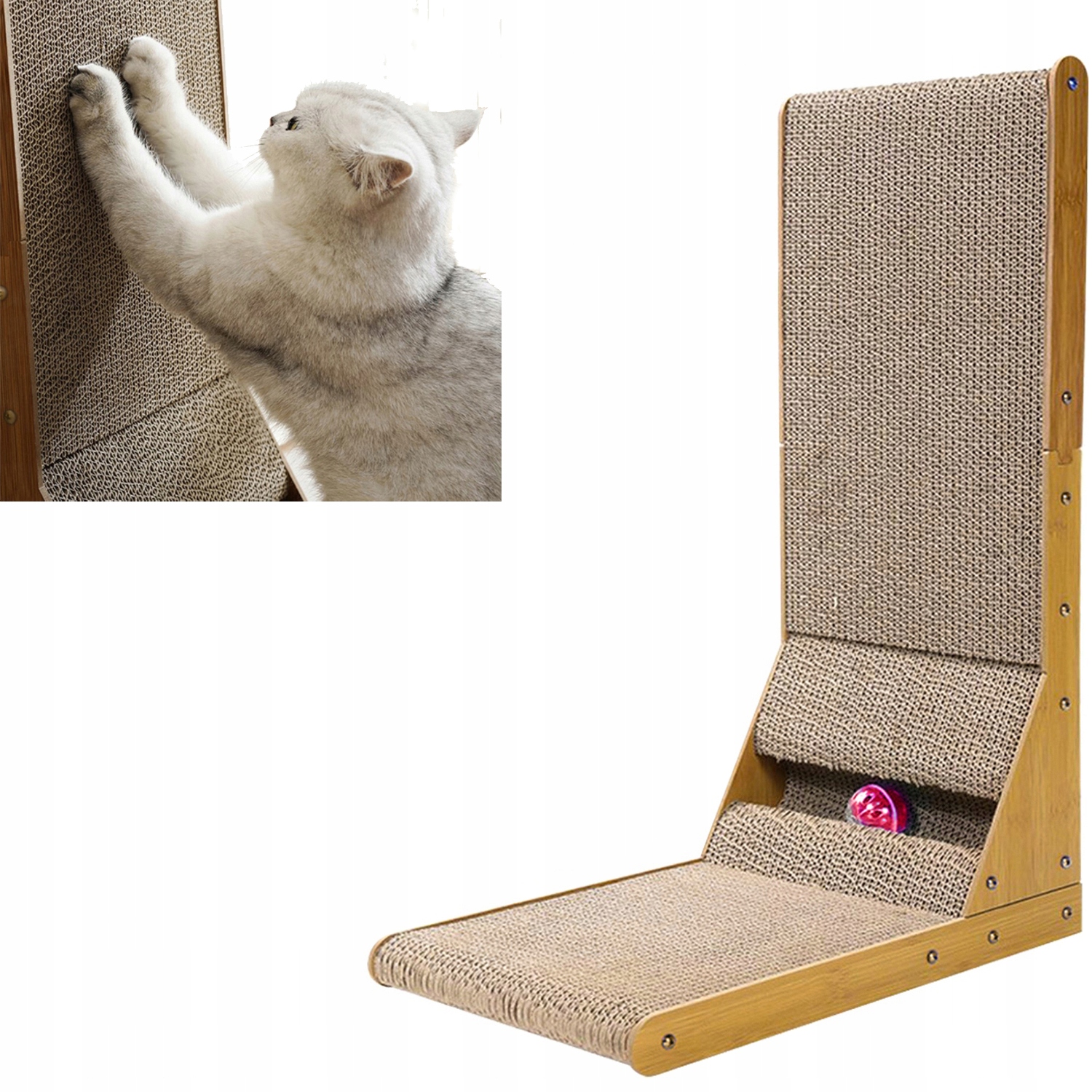 Levně Škrabadlo Pro Kočky Věž Pelíšek Škrabadlo S Míčem A Koťátkem Pro Kočky Domov