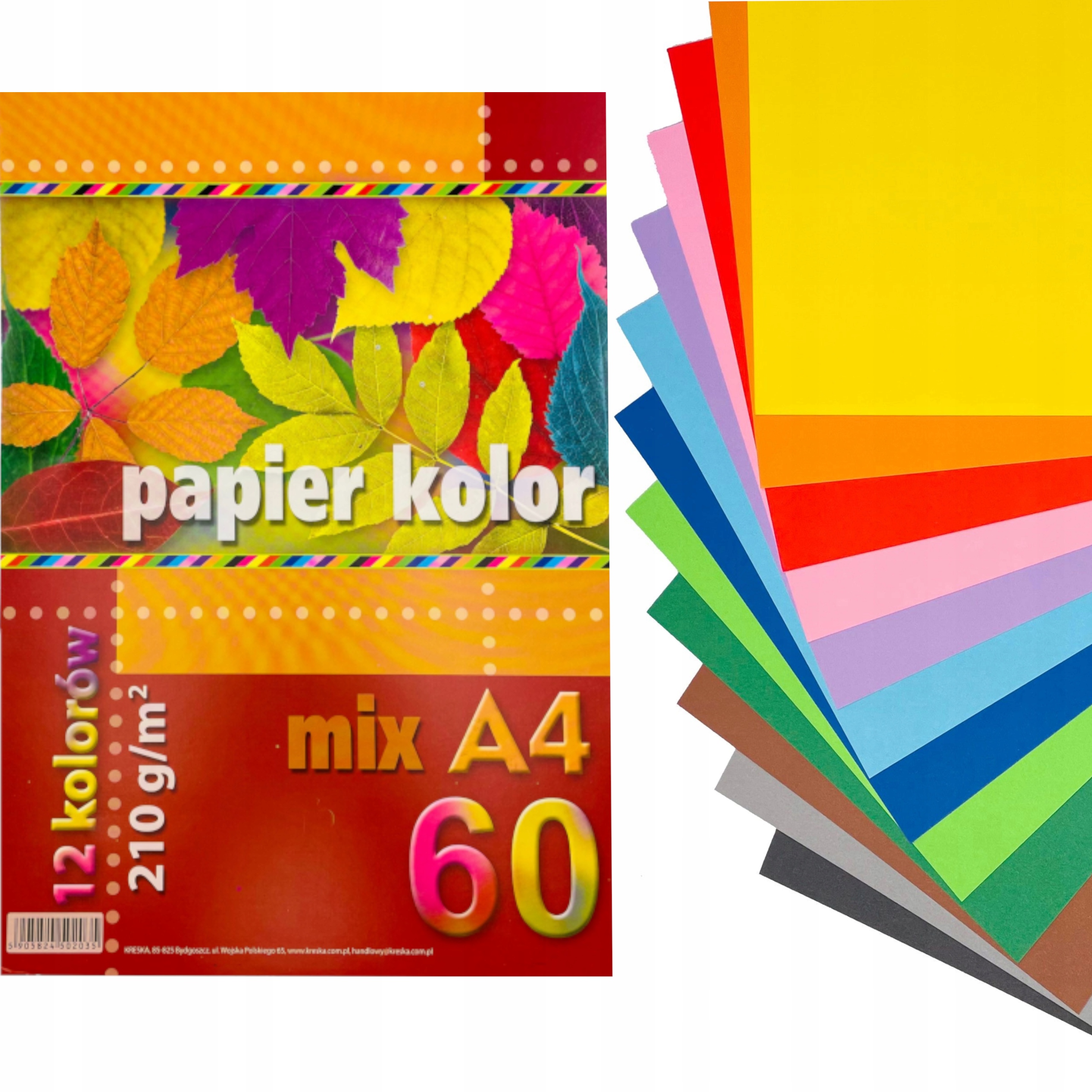 

Papier kolorowy Kreska A4 60 arkuszy