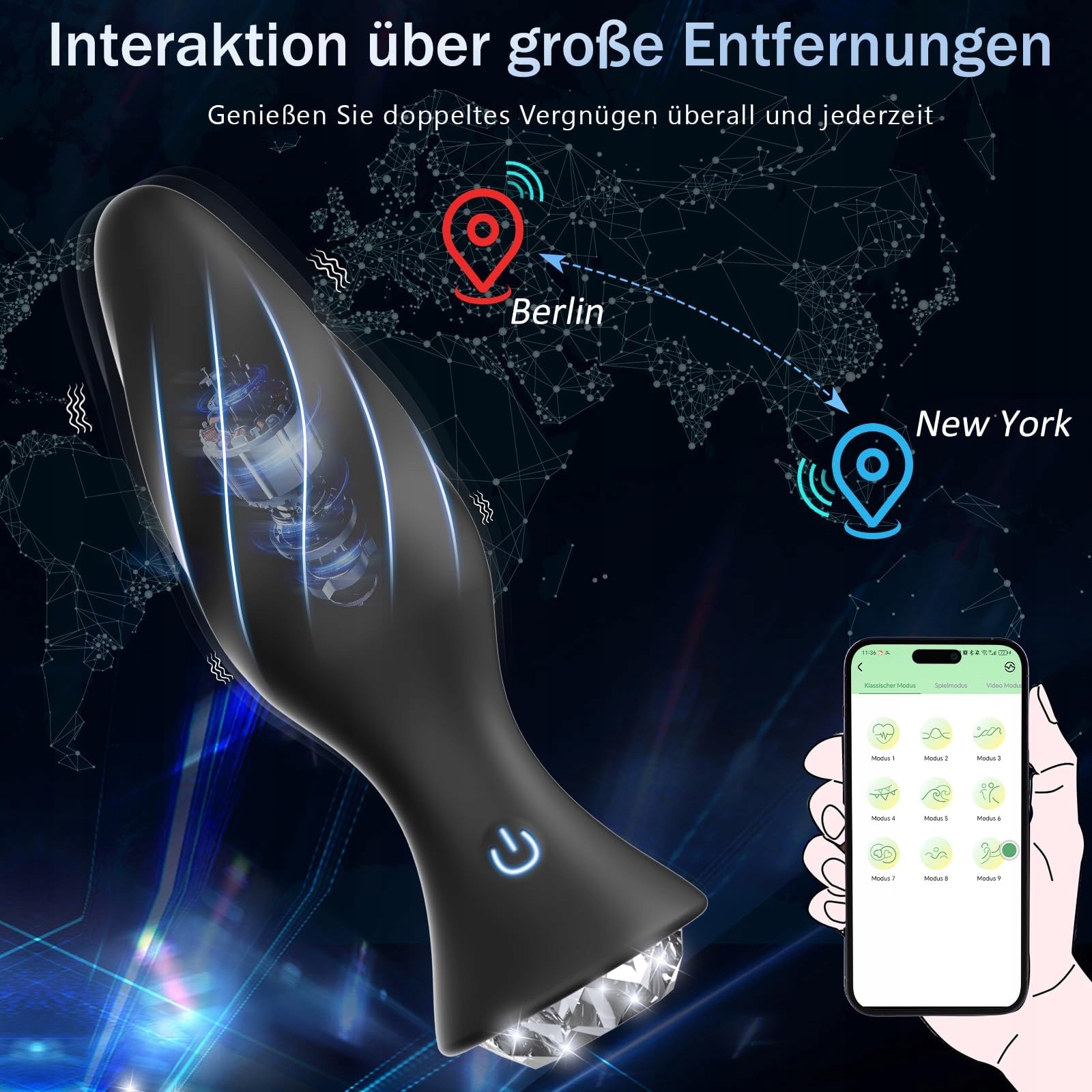 APP KONTROLOWANY WIBRATOR ANALNY 9 TRYBÓW DLA MĘŻCZYZN KOBIET PAR — miniatura 4
