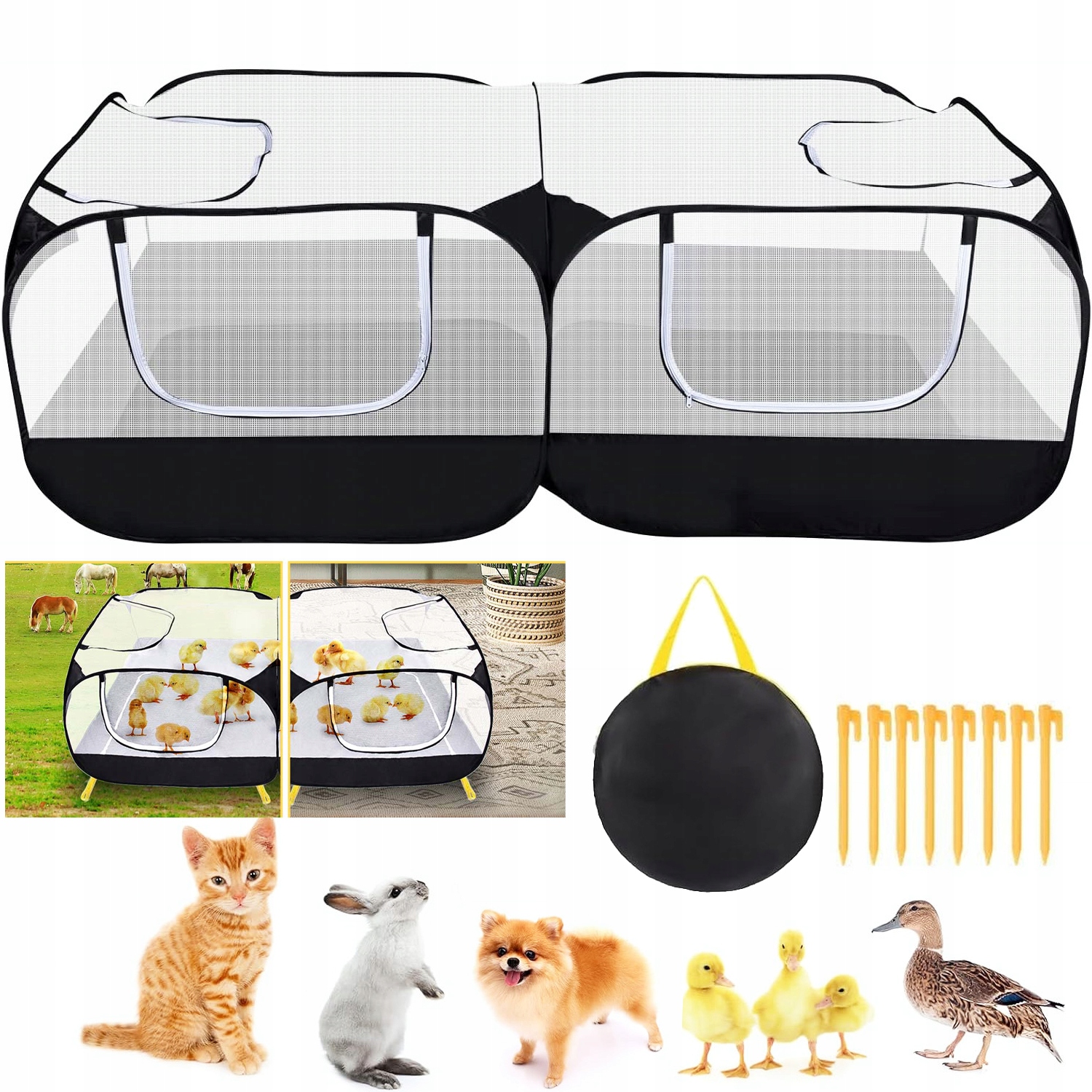 Levně Kotec Klec Výběh Pro Psa Prasátko Králíka Želvy Modulární Ohrada 185X94 CM