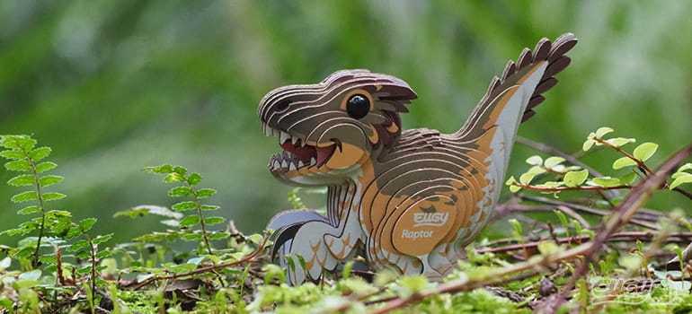 EUGY Eko Układanka Puzzle 3D DINOZAUR RAPTOR Liczba elementów 35