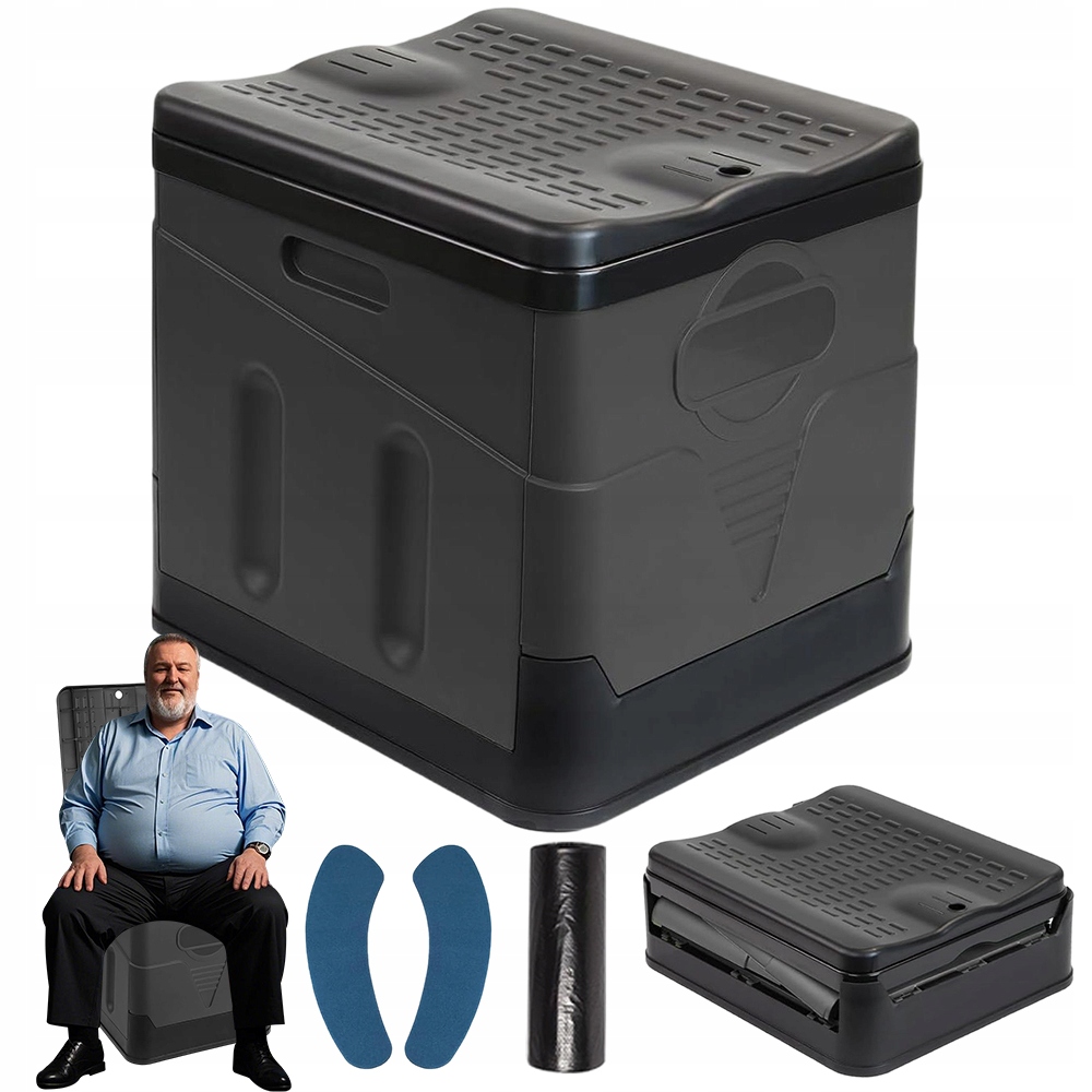 Przenośna Toaleta Kempingowa Toaleta Kempingowa, Składana Pp 150kg Czarna