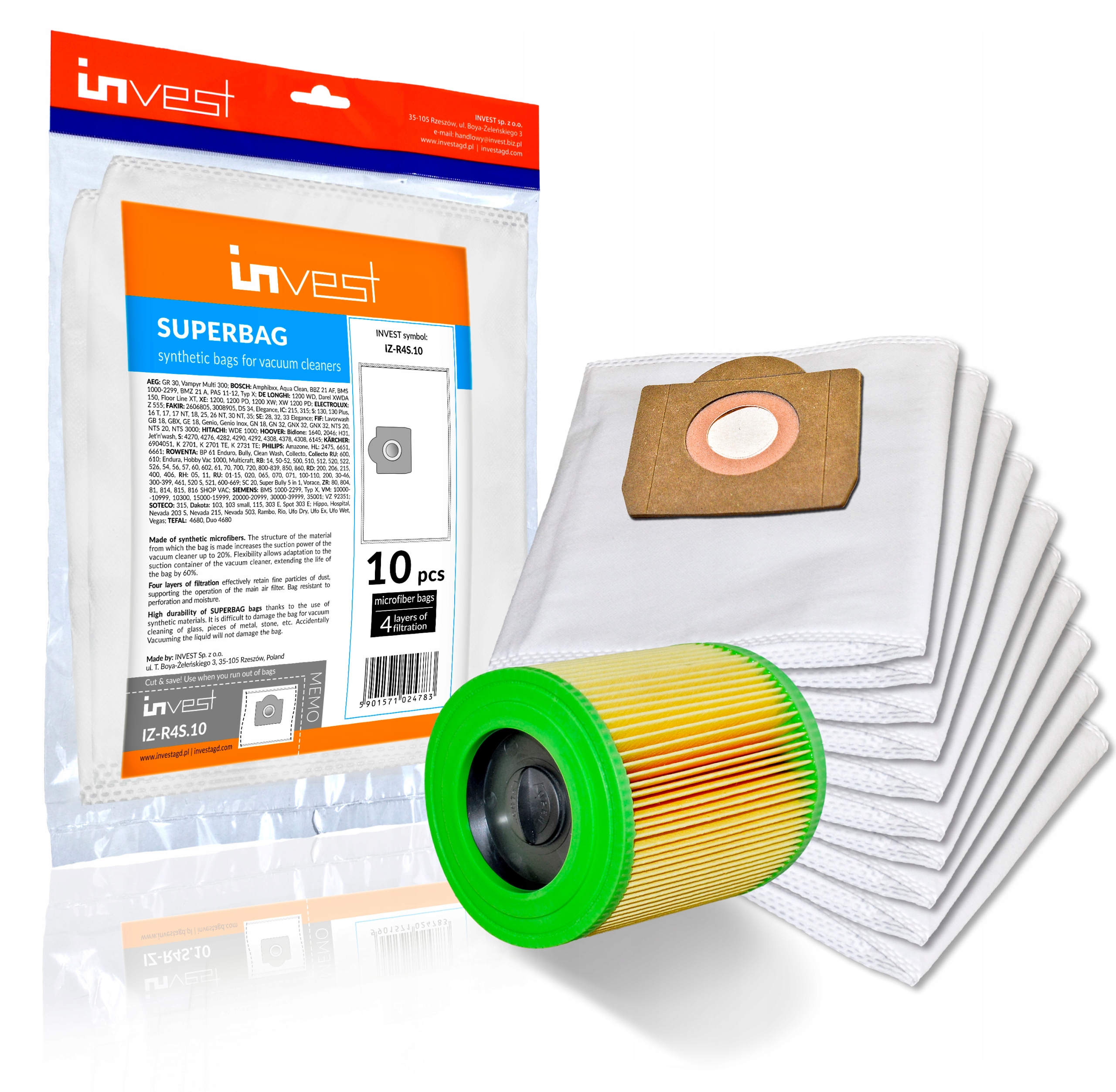 

10 Worki + filtr odkurzacza Karcher Wd 3 6.959-130