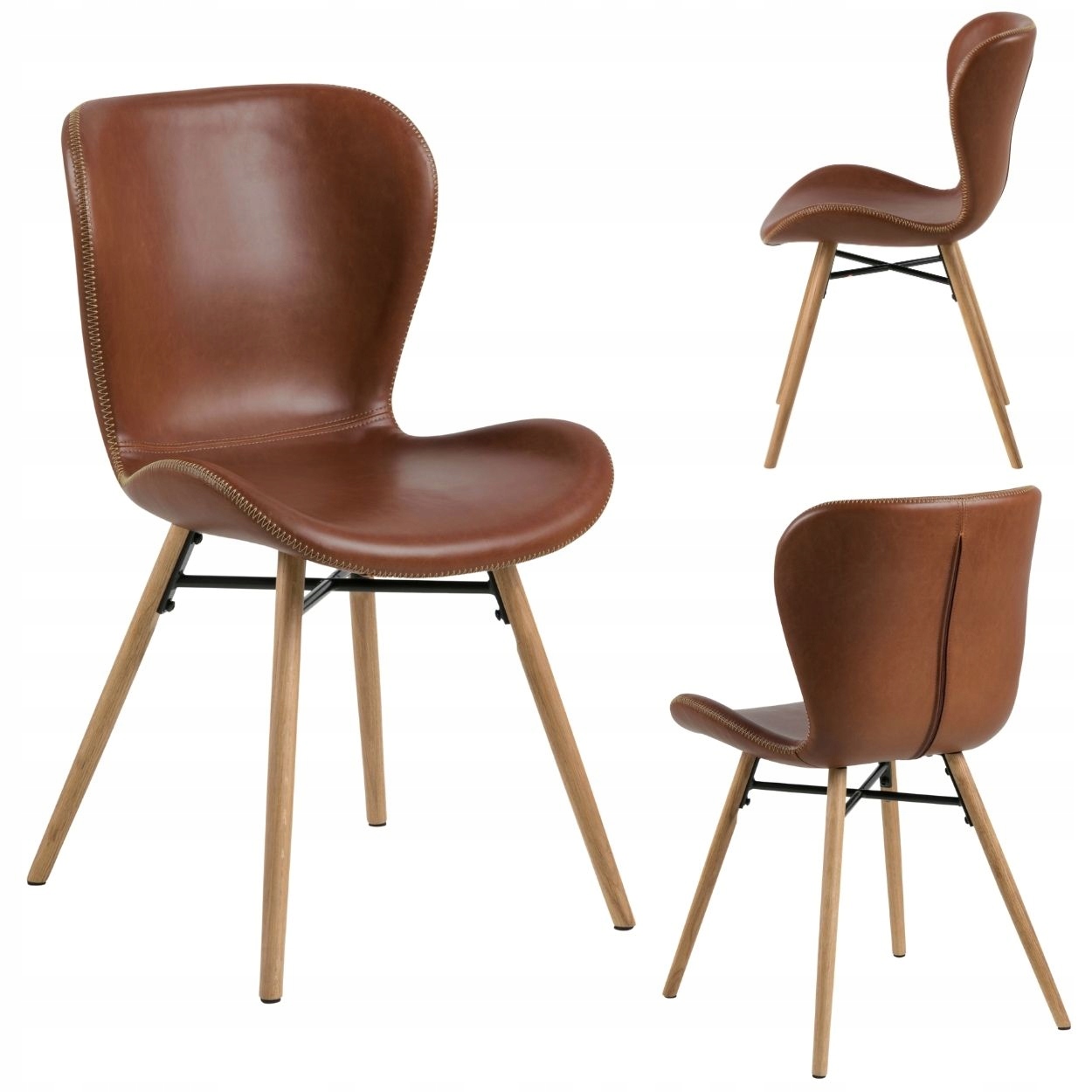 Jedálenská Stolička Z Ekokože, hnedá, ergonomické, čalúnené kuchyne