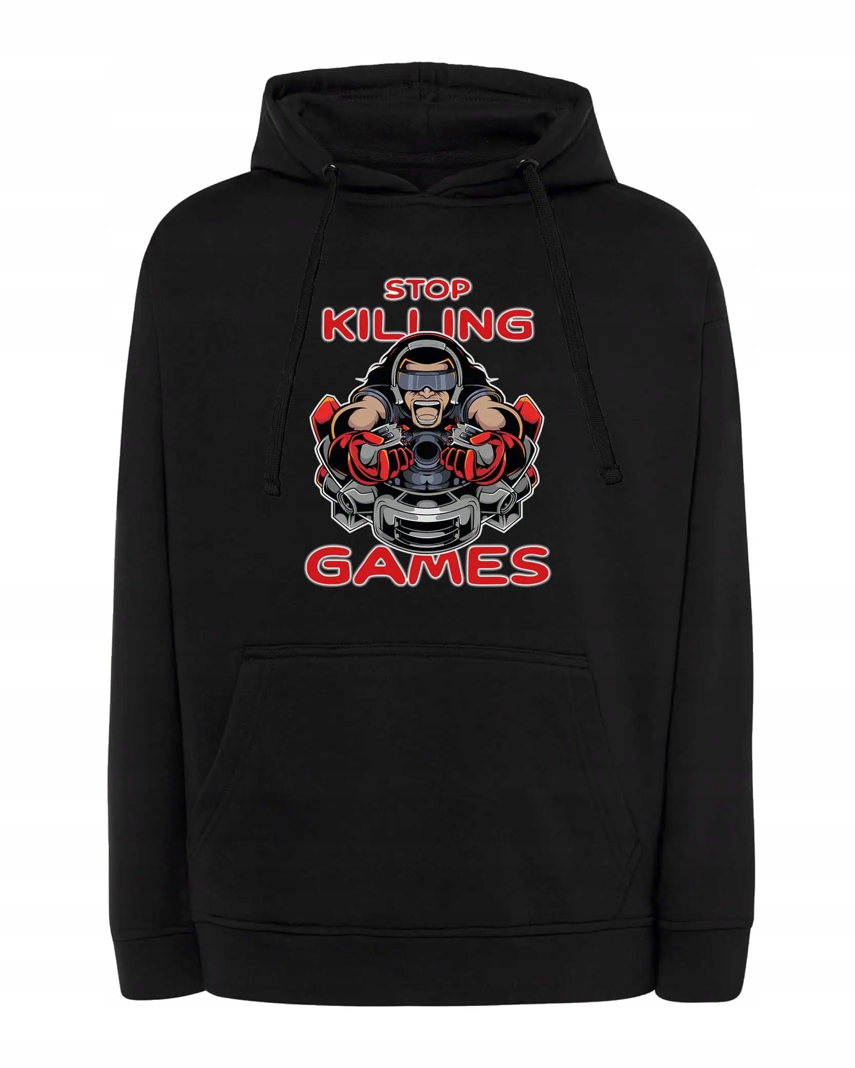 Mikina s kapucí Akční Stop Killing Games Hry navždy Černá L