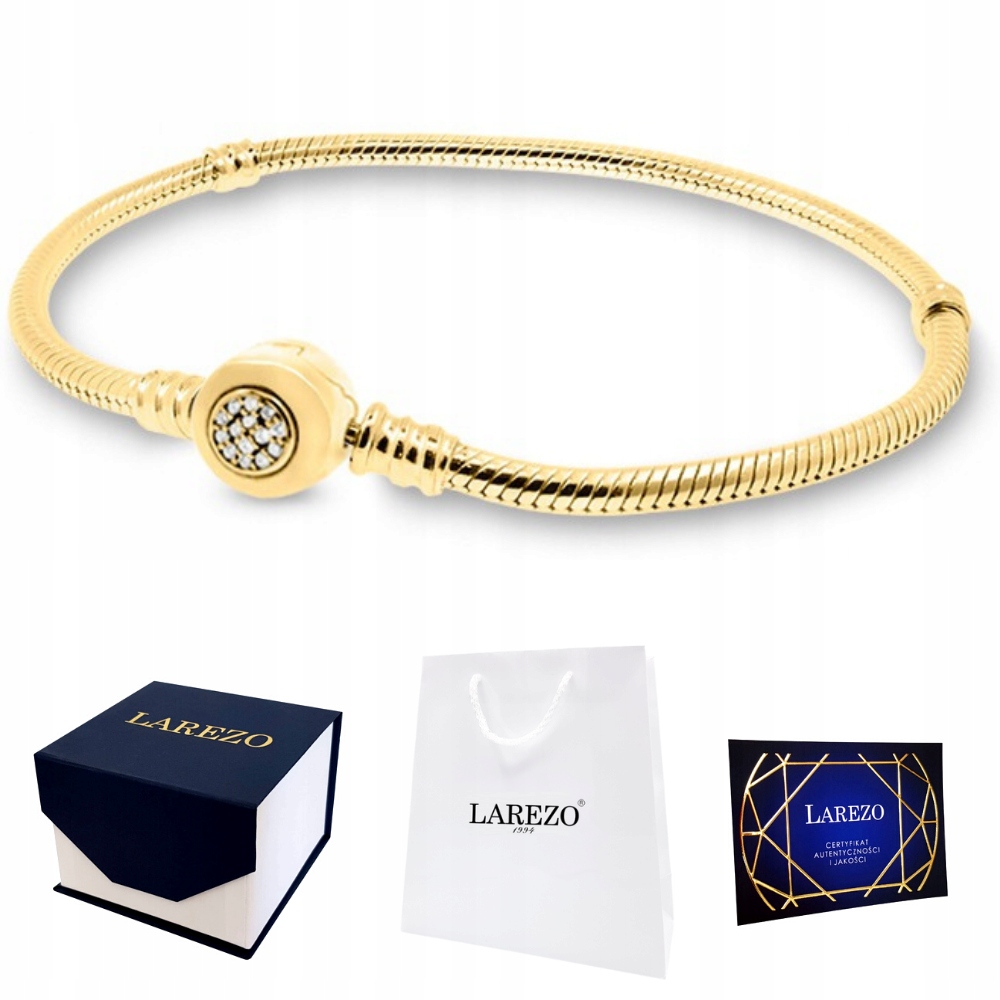 

Bransoletka złota modułowa charms zawieszka 18 cm