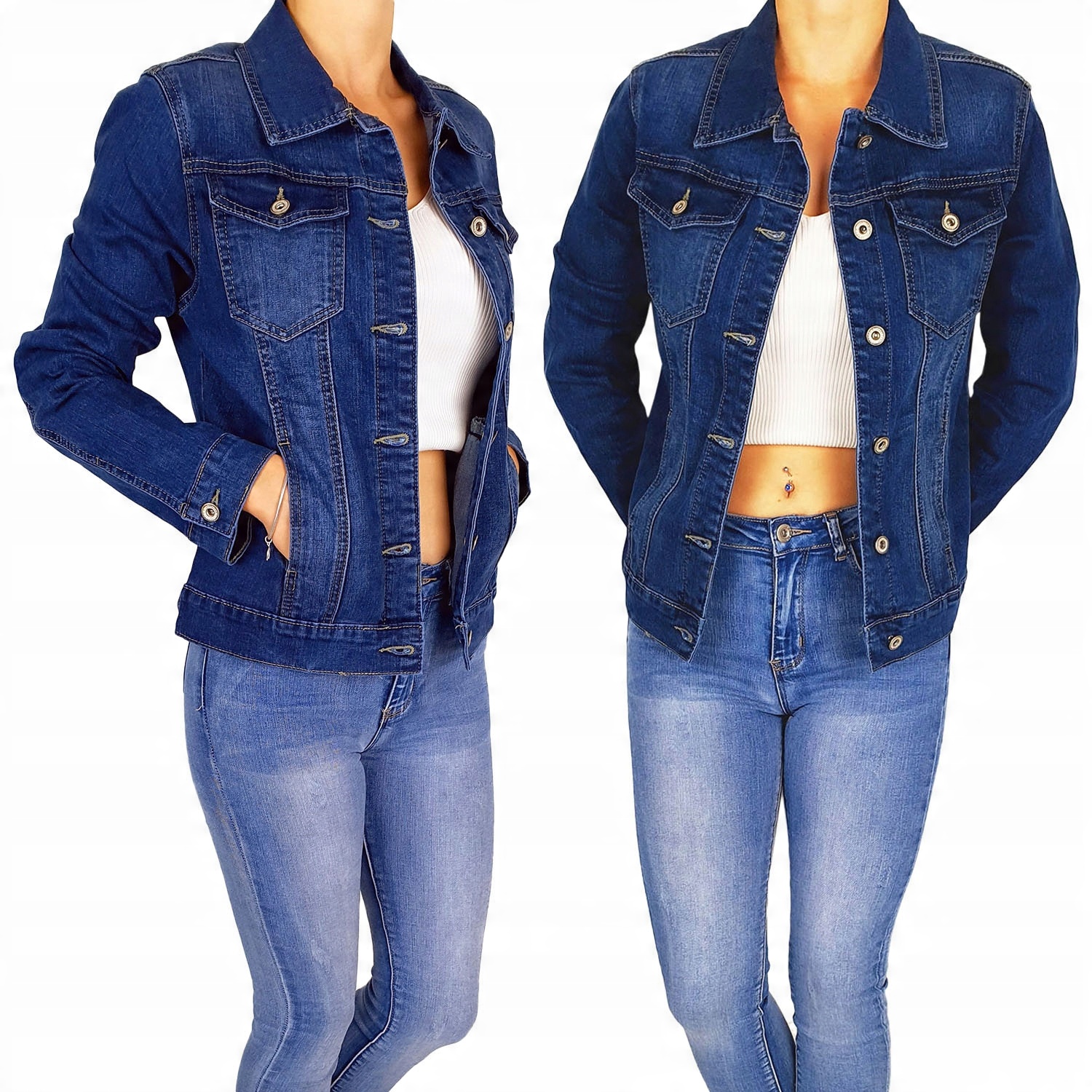 

Klasyczna Katana Jeansowa Kurtka Damska Plus Size#